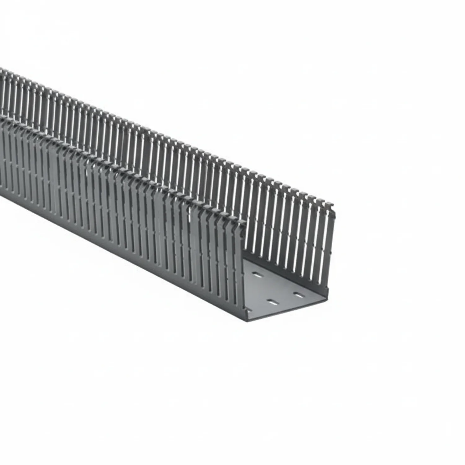 HellermannTyton 184-33000 High Density Slotted Wall Wiring Duct, 3" X 3", Non-Adhesive, PVC, Gray, 30ft/Box