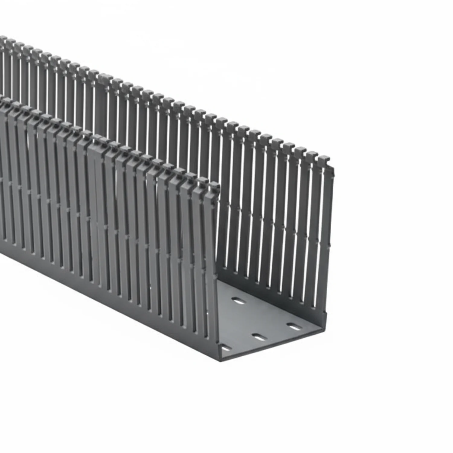 HellermannTyton 184-34003 High Density Slotted Wall Wiring Duct, 3" X 4", Non-Adhesive, PVC, Gray, 120ft/Carton