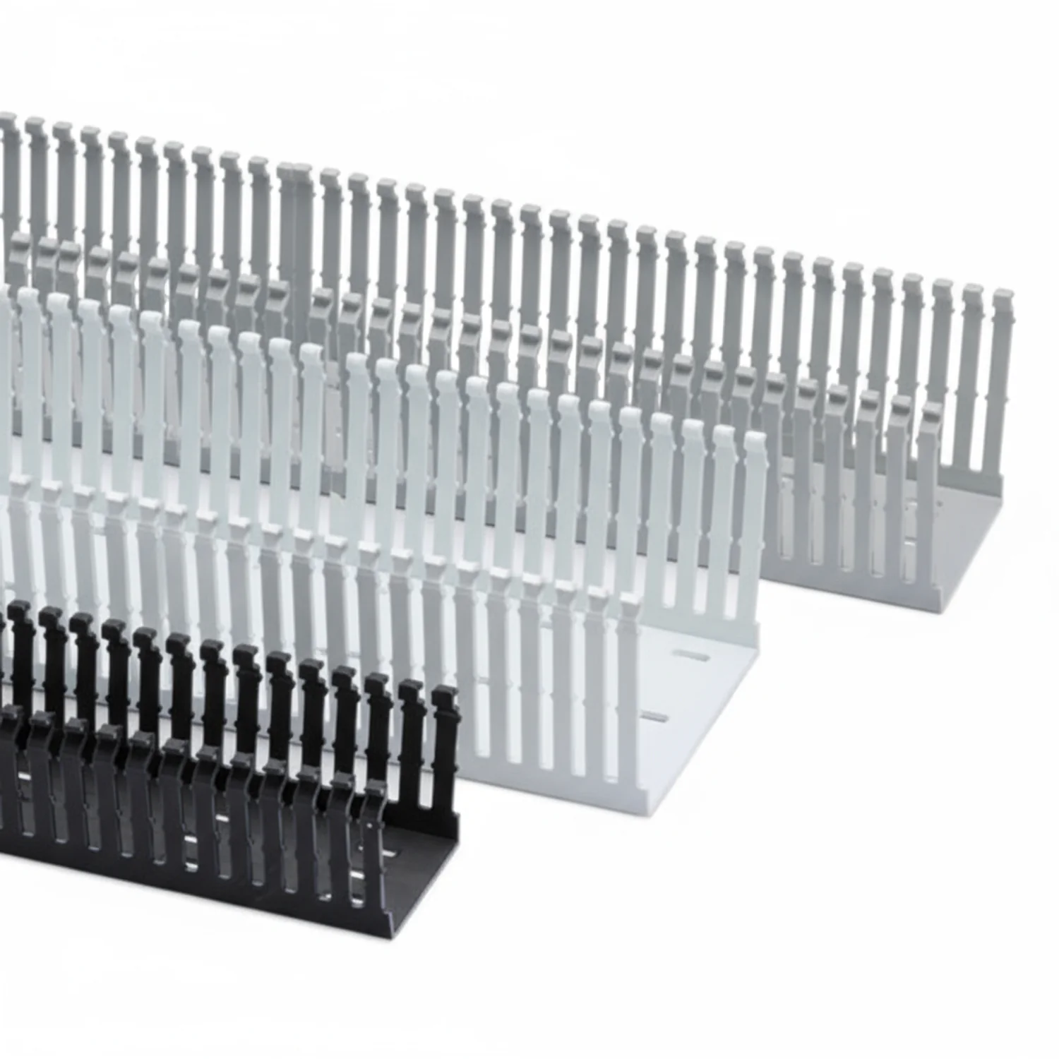 HellermannTyton 184-43000 High Density Slotted Wall Wiring Duct, 4" X 3", Non-Adhesive, PVC, Gray, 30ft/Box