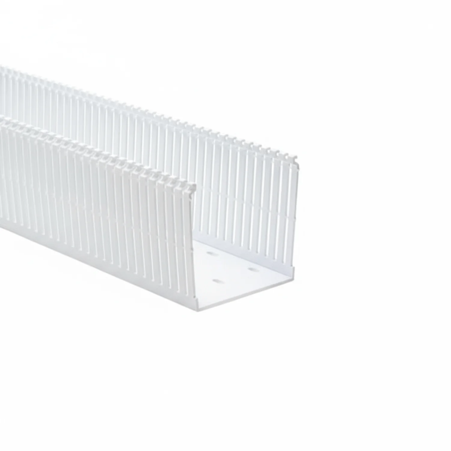 HellermannTyton 184-44004 High Density Slotted Wall Wiring Duct, 4" X 4", Non-Adhesive, PVC, White, 120ft/Carton