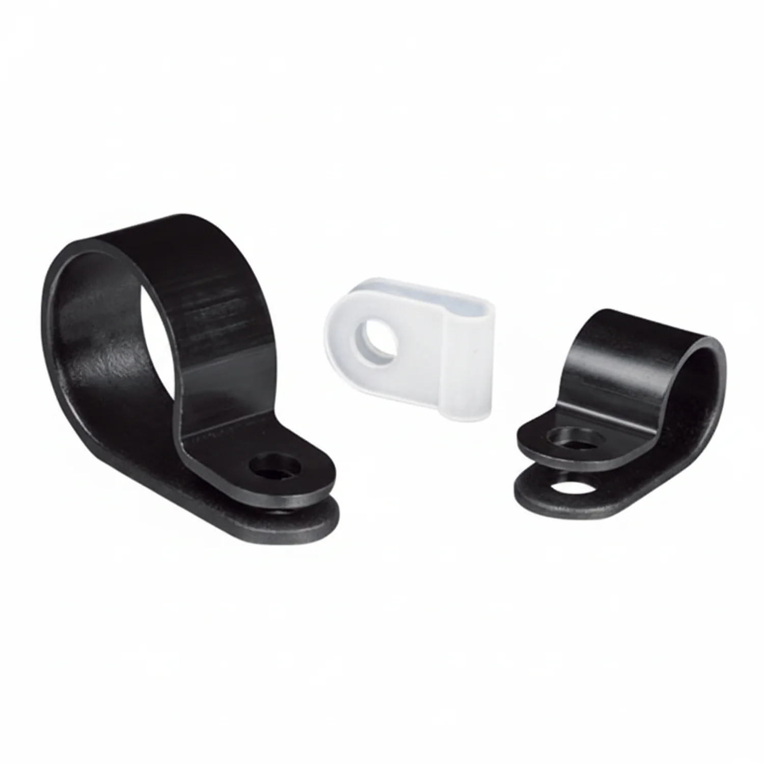 HellermannTyton 211-60039 P-Clamp, 0.39" Wide, 0.26'' Max Bundle Dia, 0.17'' Mounting Hole Dia, PA66, Natural, 1000/pkg