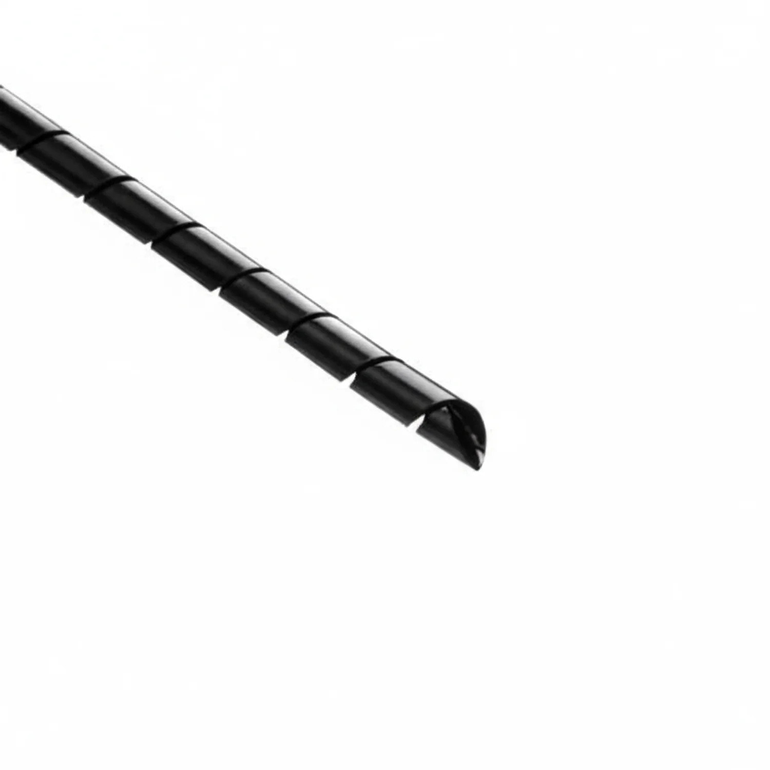 HellermannTyton 2N0C Spiralwrap Protective Sheathing, .25" Diameter, PA6, Black, 100 ft/roll