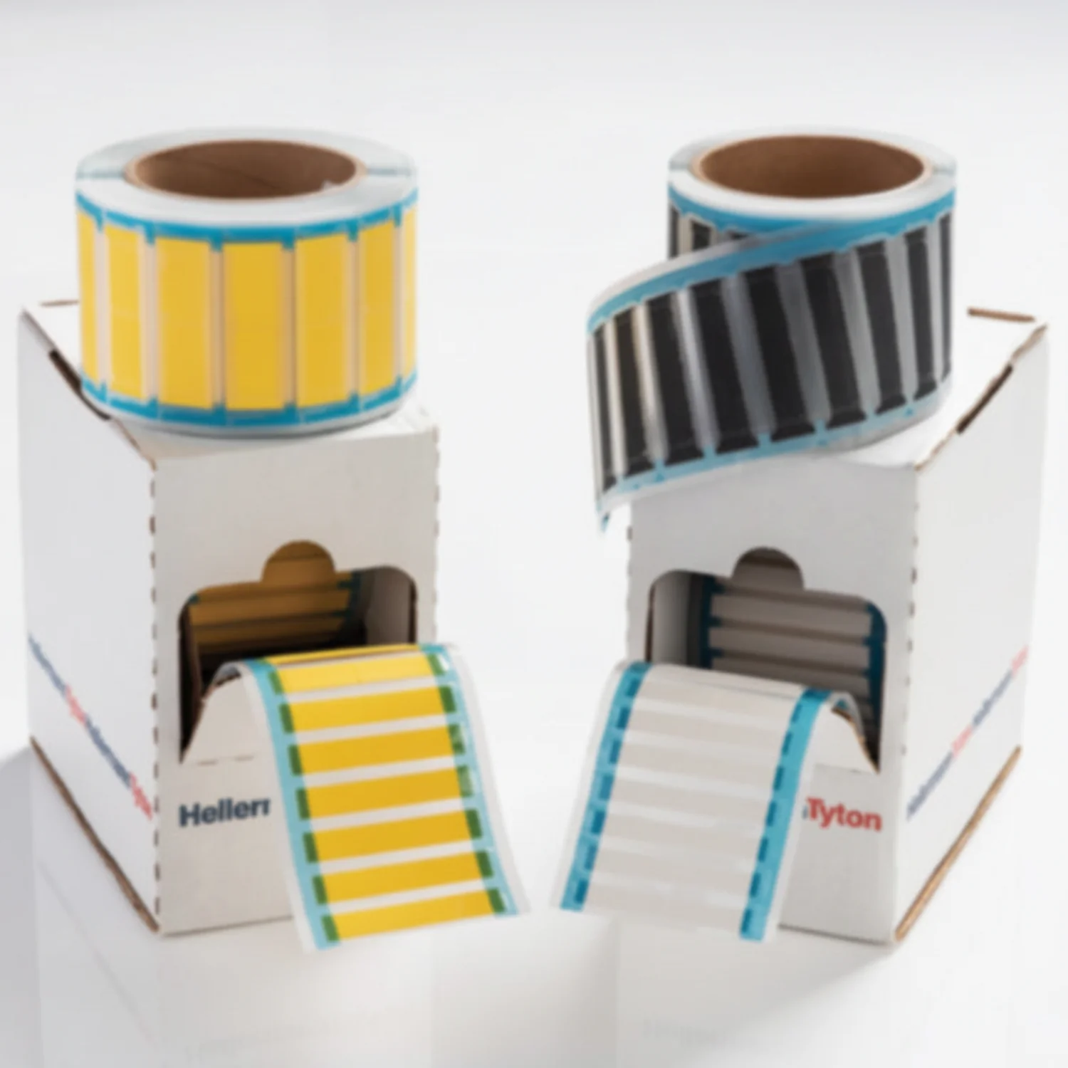 HellermannTyton 553-50225 Heat Shrink Labels, Single Side, Unslit, 1.5" (38.1mm), PO-X, Yellow, 150/box