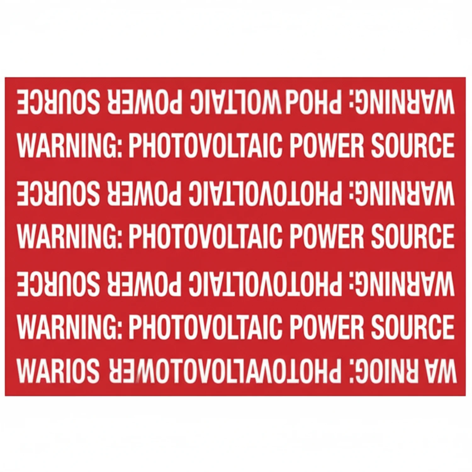 HellermannTyton 596-00208 Solar Marker, Non-Adhesive, WARNING: PV POWER SOURCE, 7.25" x 5", VL, Red, 25/pkg