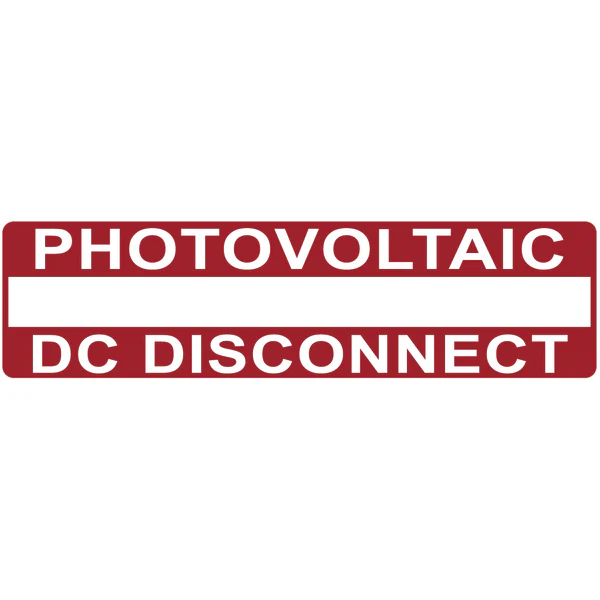 HellermannTyton 596-00238 Solar Label, Printable, 2017 Code, PHOTOVOLTAIC DC DISCONNECT, 3.75" x 1.0", PET, Red, 50/roll