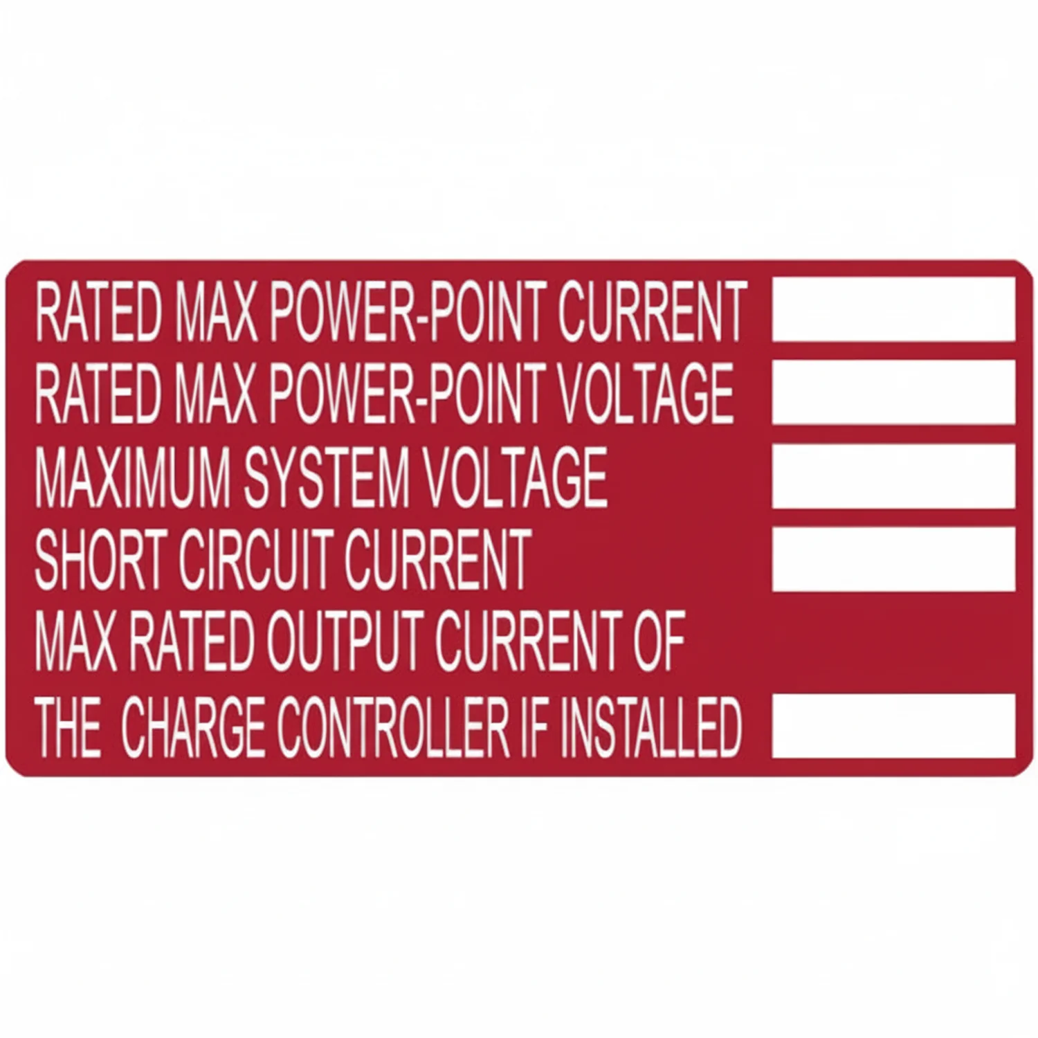 HellermannTyton 596-00253 Solar Label, Printable, DC Module, 4.0" x 2.0", PET, Red, 50/roll