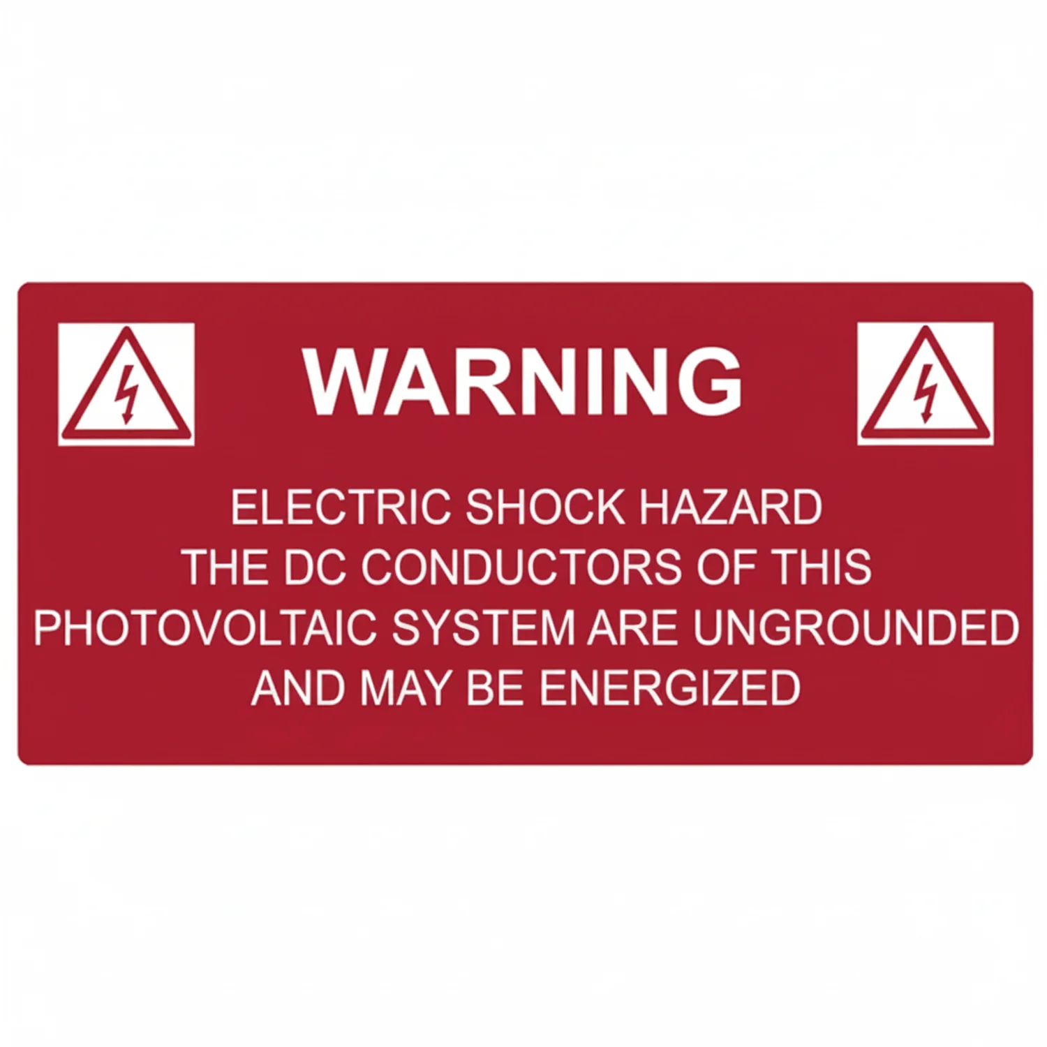 HellermannTyton 596-00258 Solar Label, WARNING ELECTRICAL SHOCK HAZARD, 4.125" x 2.0", VL, Red, 50/roll
