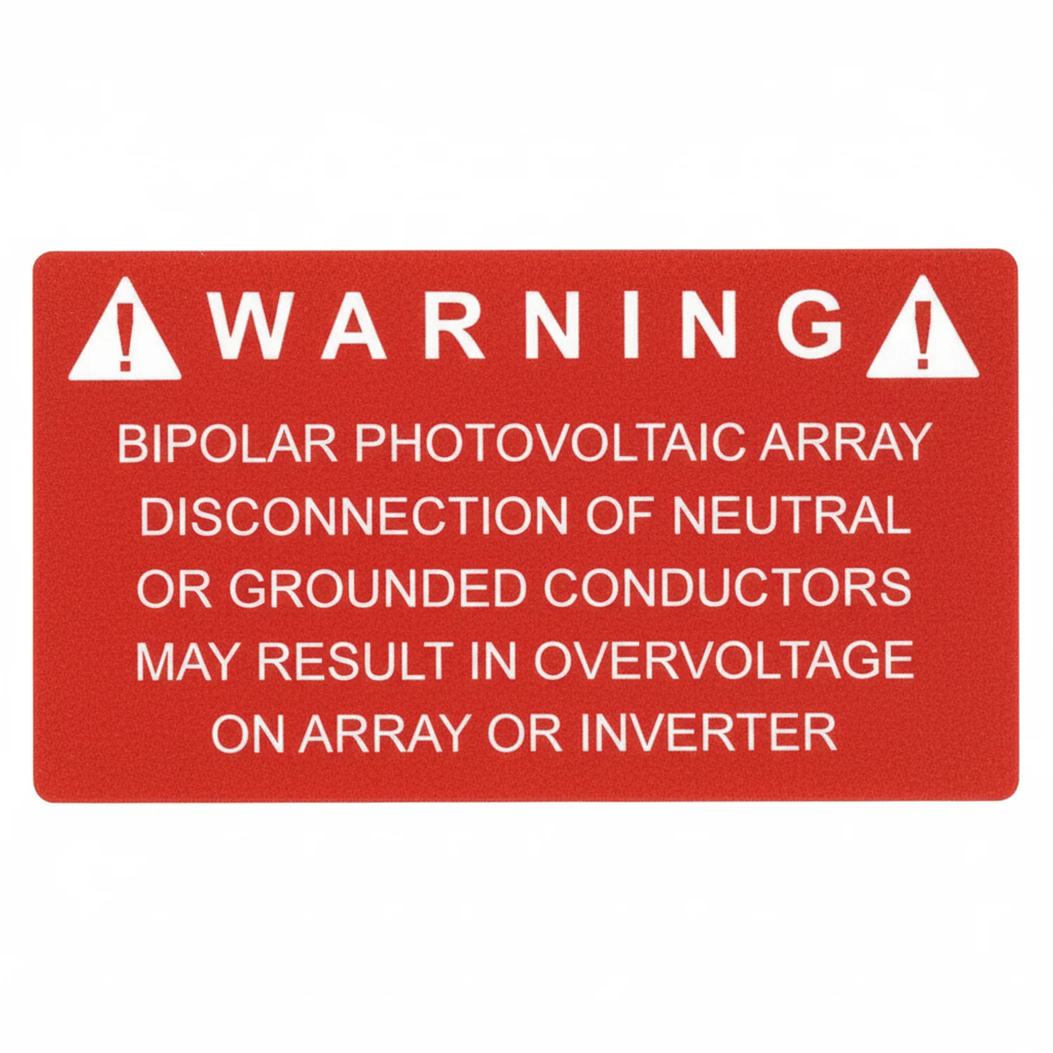 HellermannTyton 596-00326 Solar Label, BIPOLAR SOLAR ARRAY, 3.75" x 2.0", VL, Red, 50/pkg