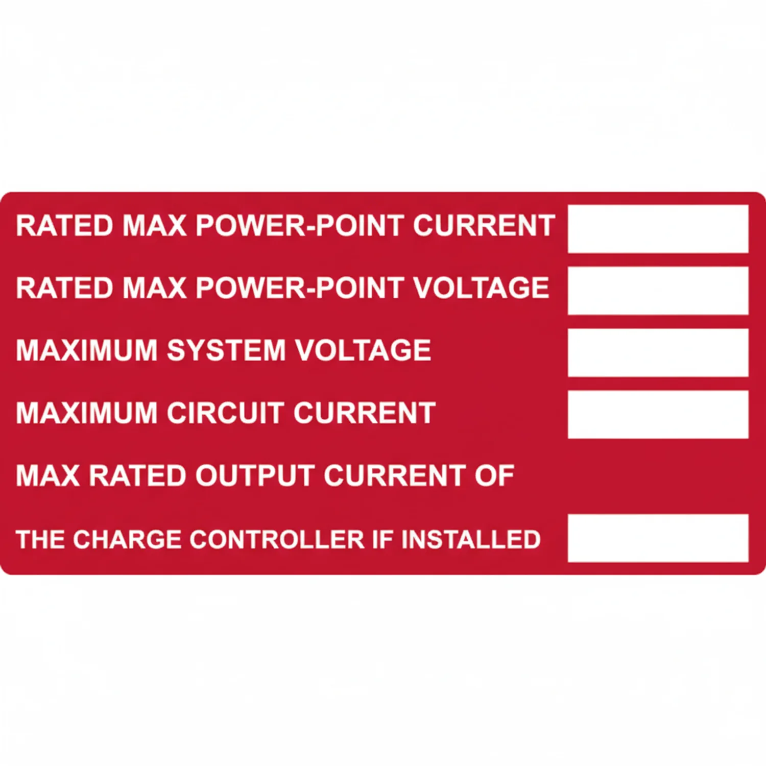 HellermannTyton 596-00653 Solar Label, Printable, DC Module, 4.0" x 2.0", PET, Red, 25/roll