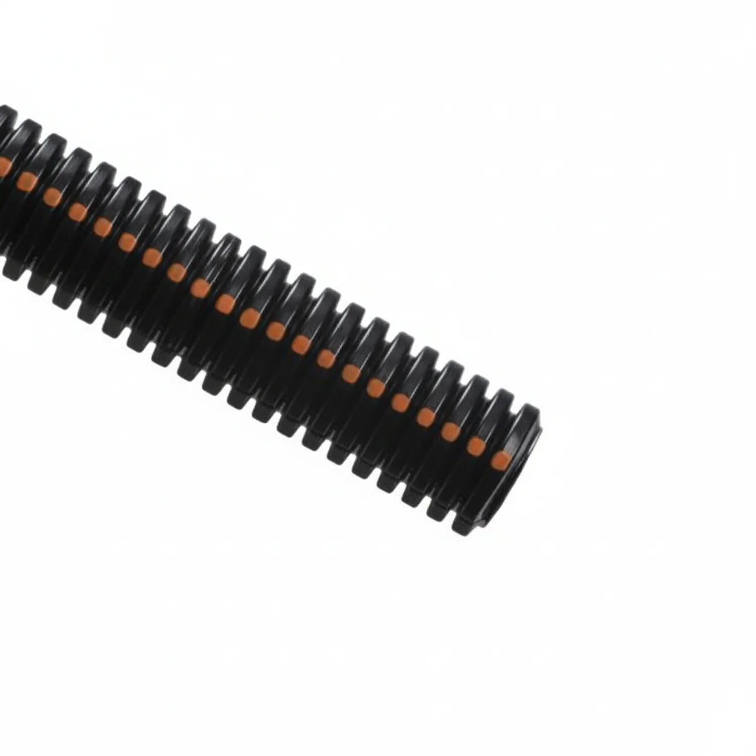 HellermannTyton 904-00358 Convoluted Tubing, Slit, .75" Dia, PEUV, Black with Orange Stripe, 4200ft/carton