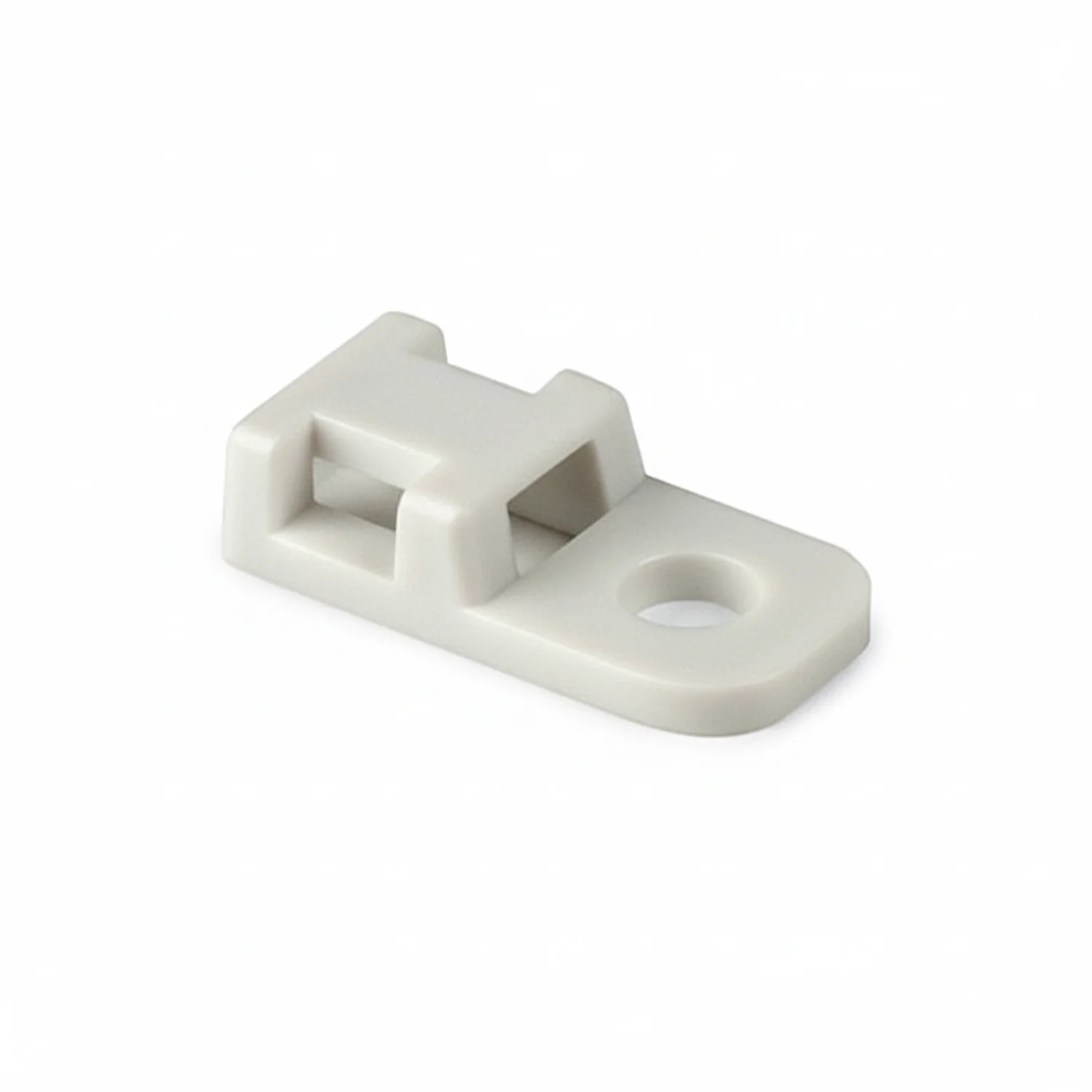 HellermannTyton CTAM110M4 Cable Tie Anchor Mount, .17" Hole Dia, .20" Max Tie Width, PA66, White, 1000/pkg