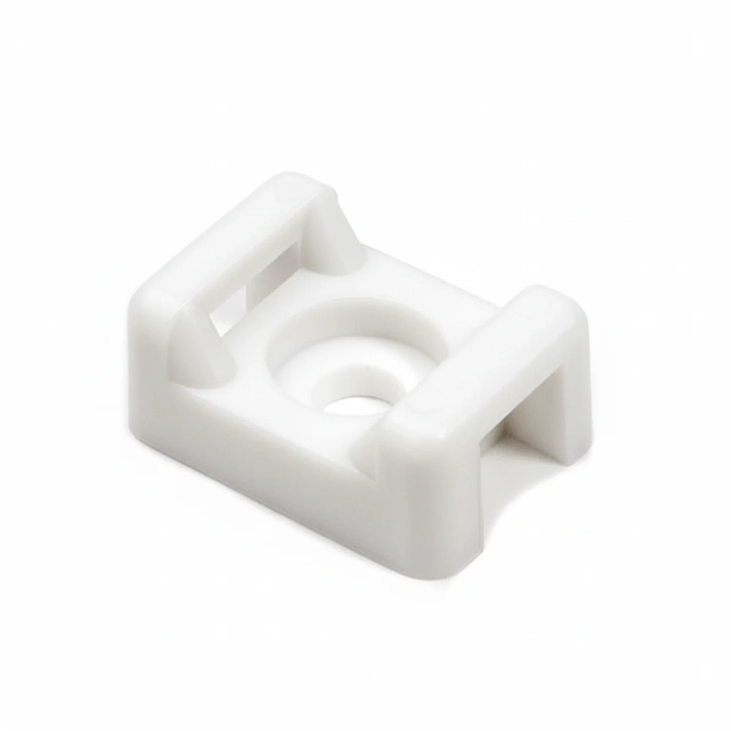 HellermannTyton CTM010M4 Cable Tie Anchor Mount, .58" x .37", .15" Hole Dia, .2" Max Tie Width, PA66, White, 1000/pkg