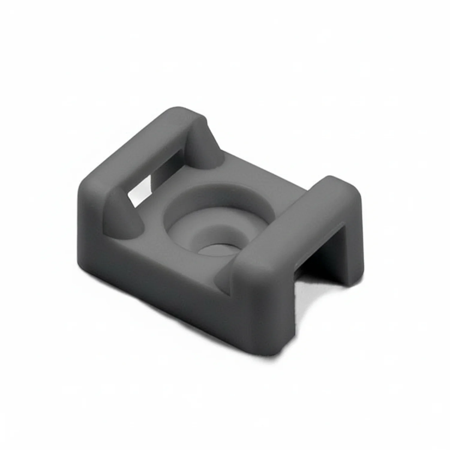 HellermannTyton CTM10M4 Cable Tie Anchor Mount, .58" x .37", .19" Hole Dia, .2" Max Tie Width, PA66, Black, 1000/pkg