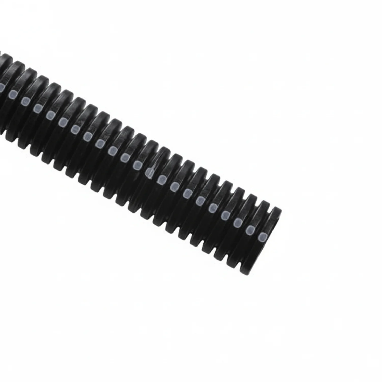 HellermannTyton CTN10 Convoluted Tubing, Slit, 1" Dia, PA6, Black with Gray Stripe, 2250 ft/carton