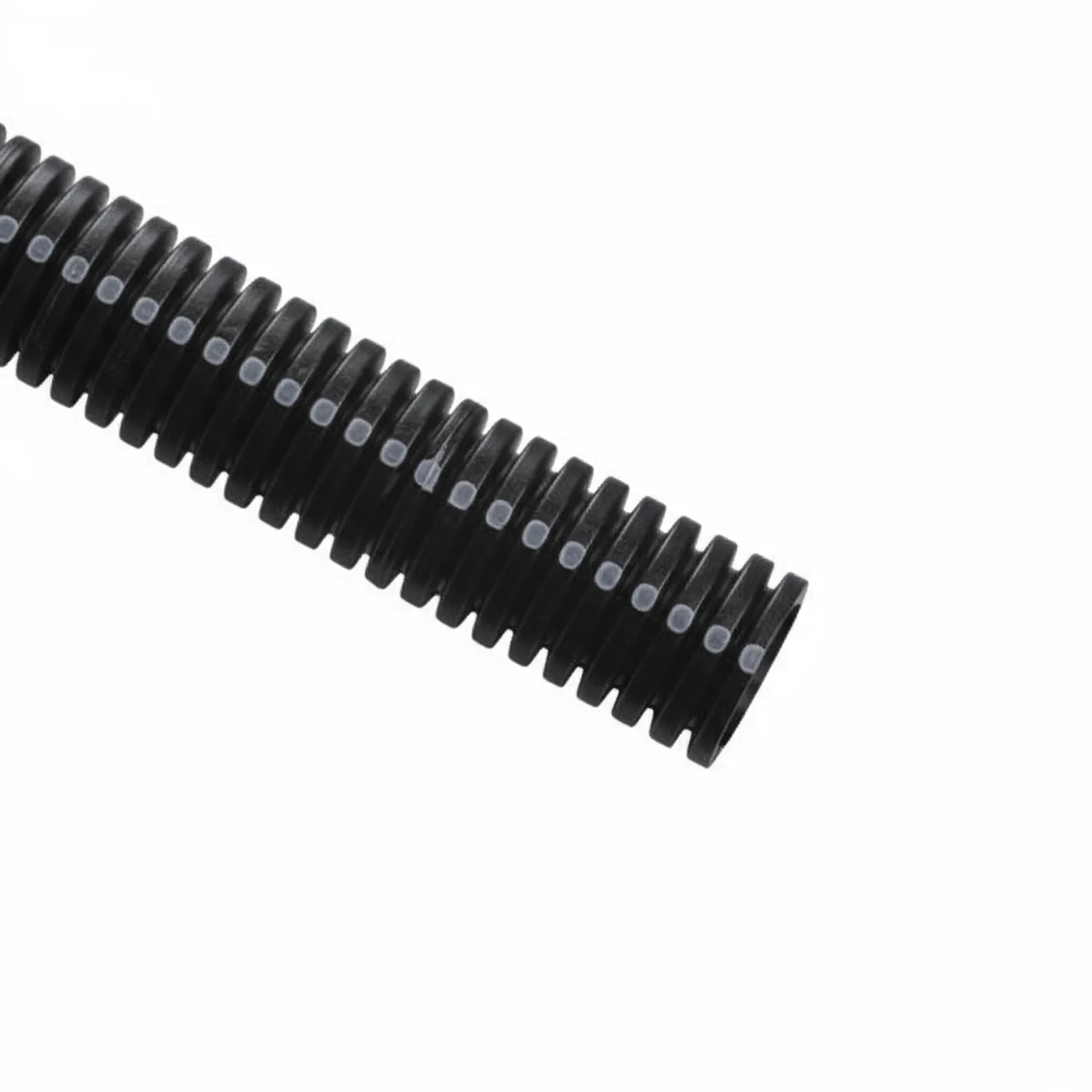 HellermannTyton CTN10STD Convoluted Tubing, Slit, 1" Dia, PA6, Black with Gray Stripe, 300 ft/carton