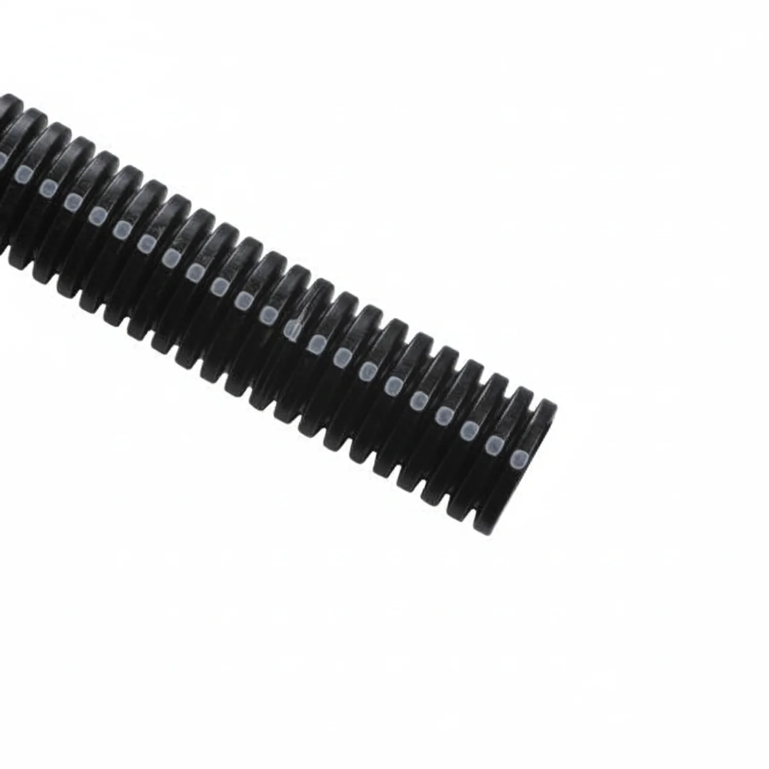 HellermannTyton CTN120 Convoluted Tubing, Slit, .5" Dia, PA6, Black with Gray Stripe, 8500 ft/carton