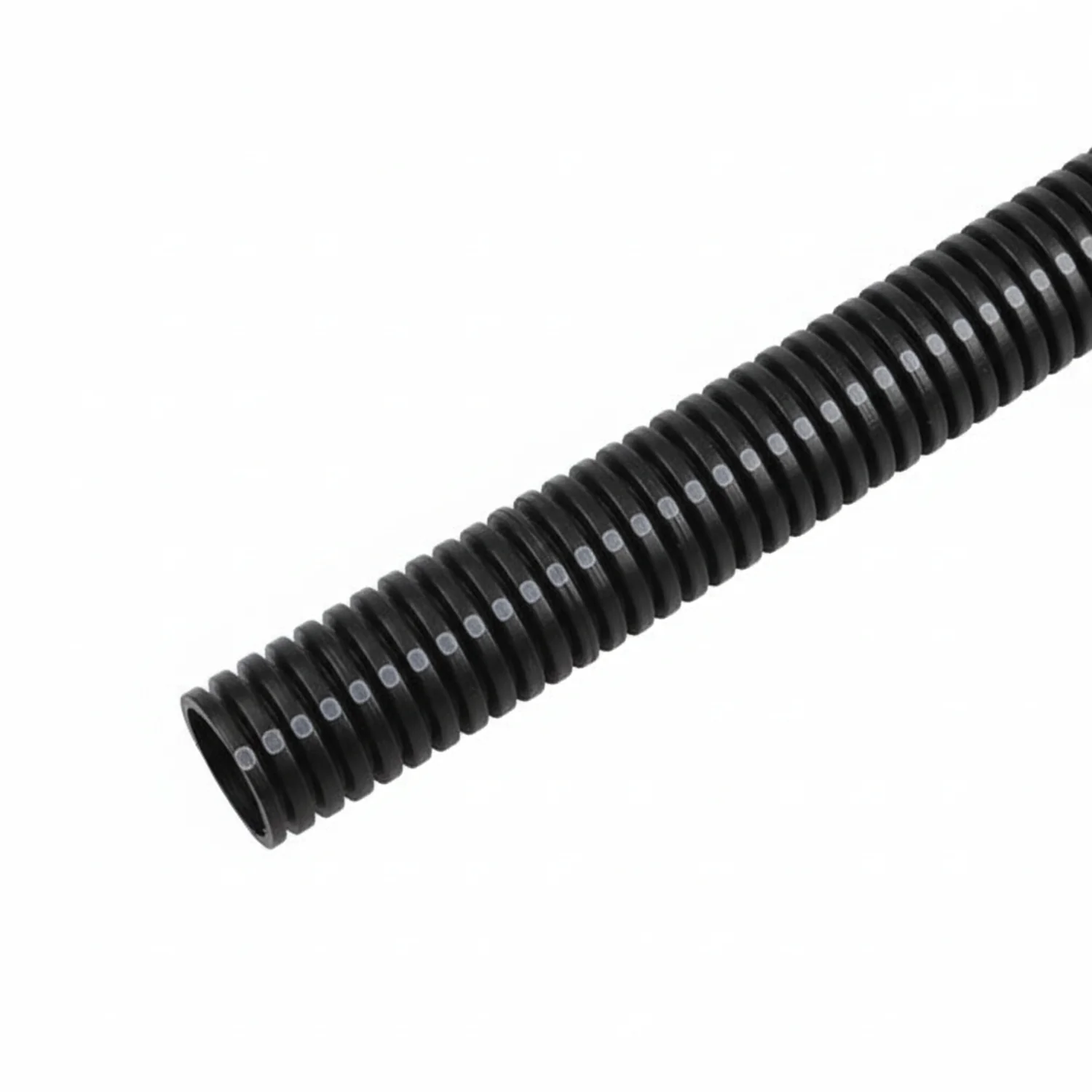 HellermannTyton CTN140 Convoluted Tubing, Slit, .25" Dia, PA6, Black with Gray Stripe, 28,000 ft/carton