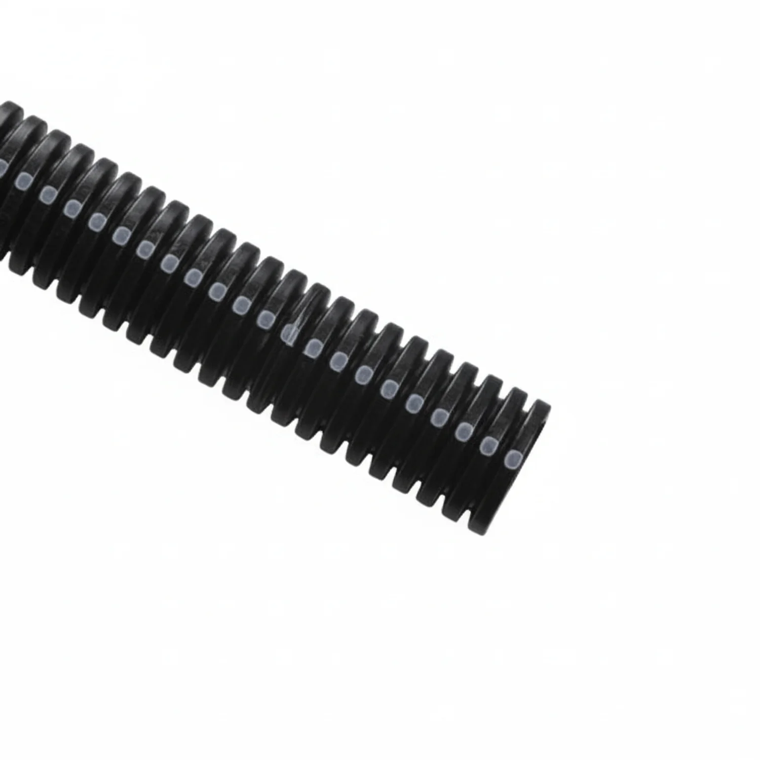 HellermannTyton CTN380 Convoluted Tubing, Slit, .38" Dia, PA6, Black with Gray Stripe, 15000ft/carton