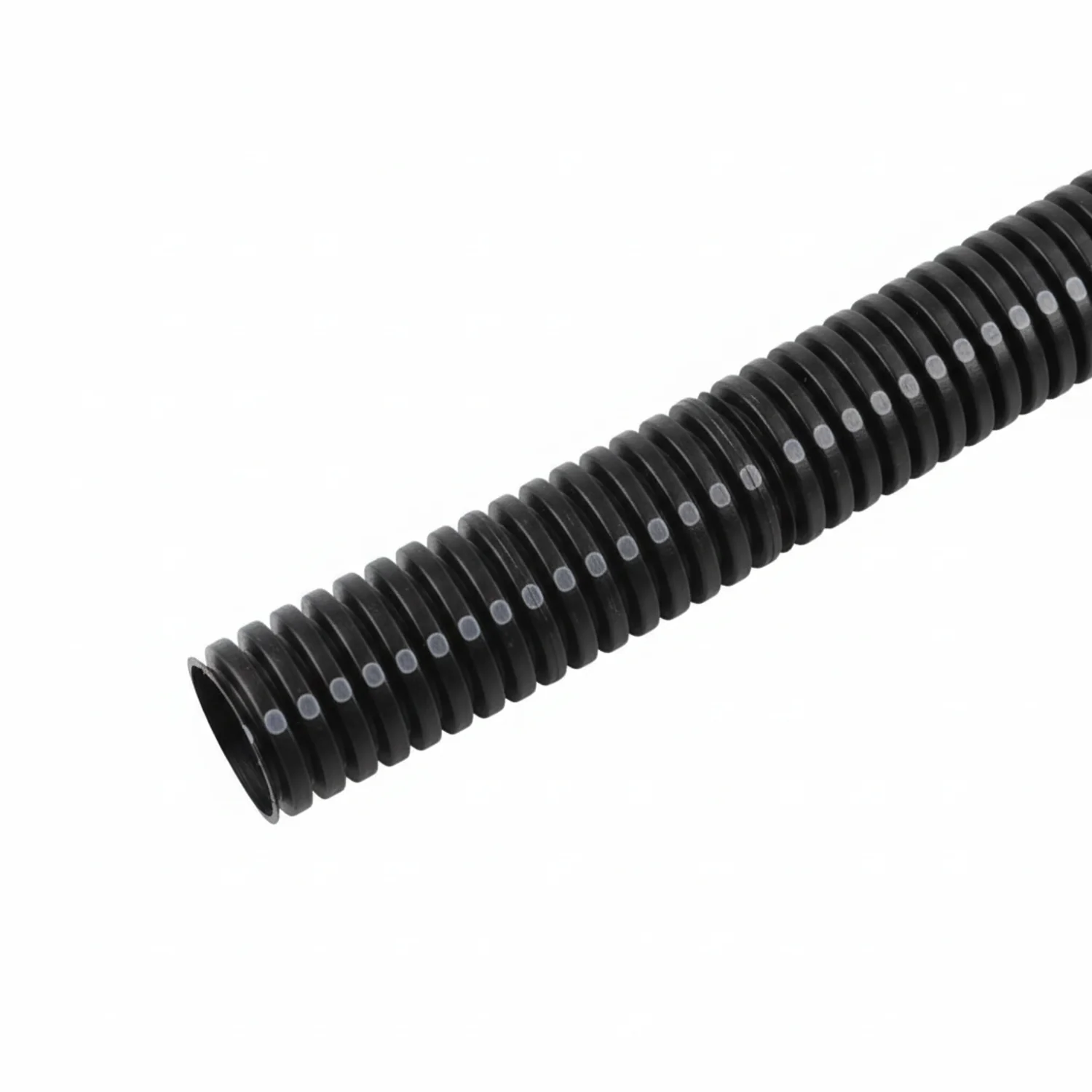 HellermannTyton CTN580STD Convoluted Tubing, Slit, .63" Dia, PA6, Black with Gray Stripe, 800 ft/carton