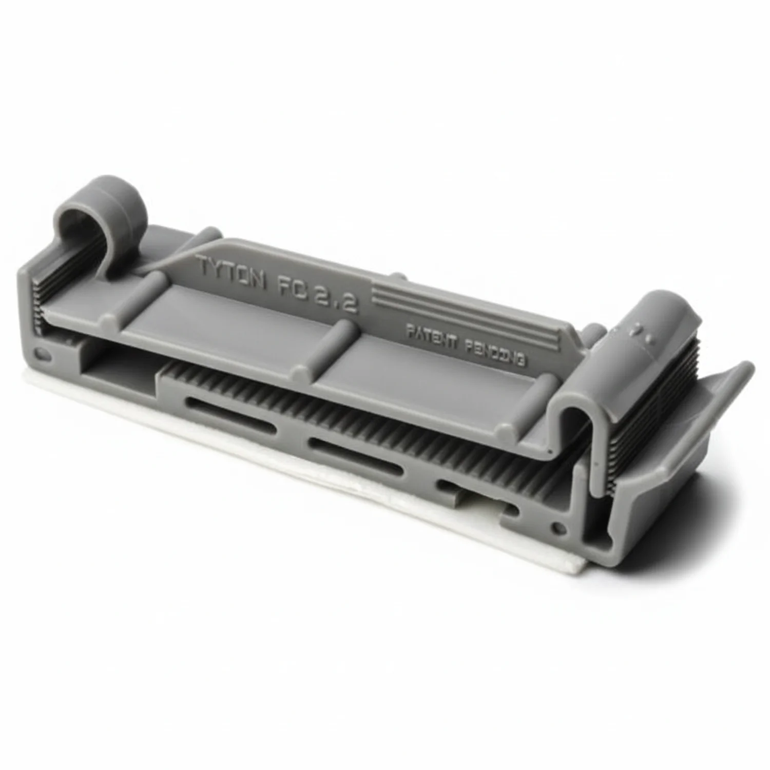 HellermannTyton FC2.2AH4 Flat Ribbon Cable Clamp, Adhesive, 2.2'' Max Cable Width, 0.156" Hole Dia, PA66, Gray, 500/pkg