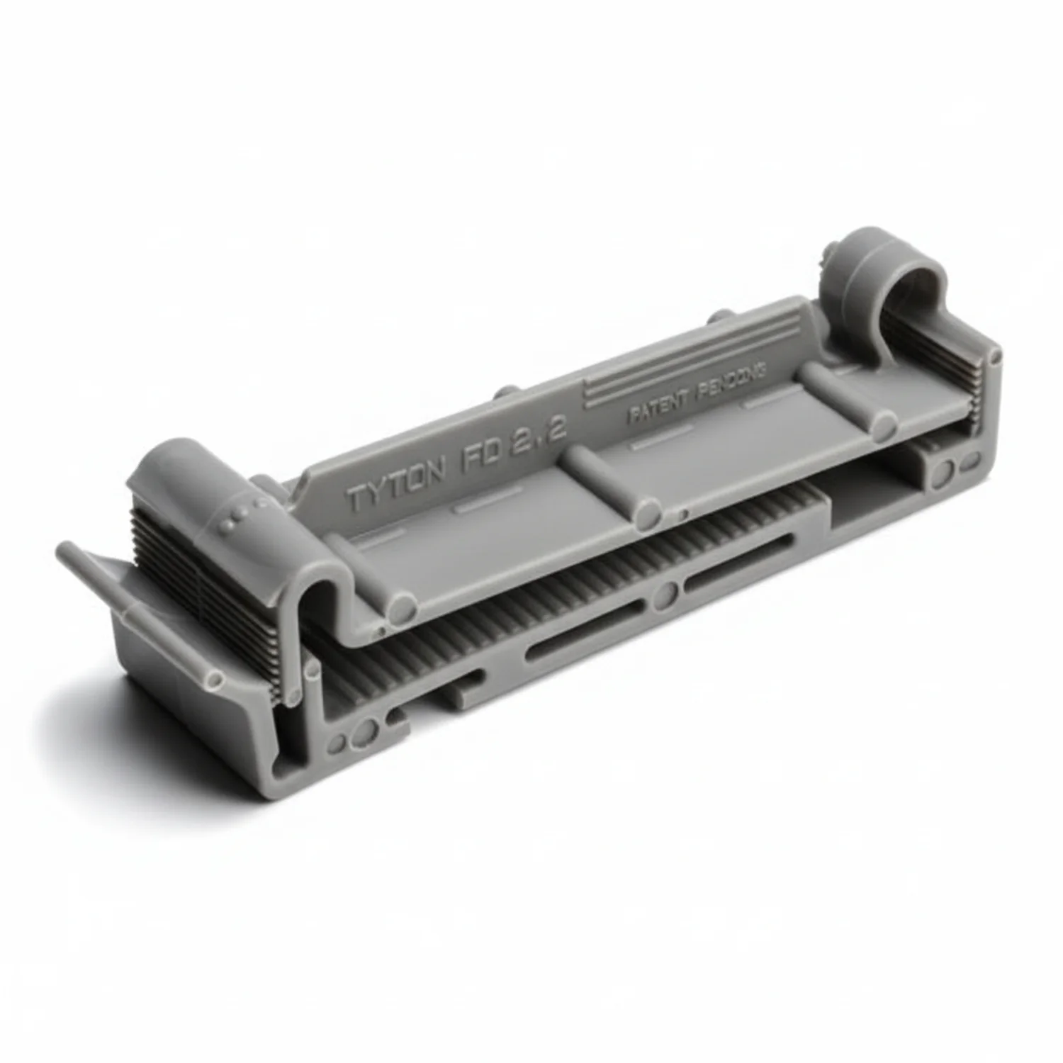 HellermannTyton FC2.2K2 Flat Ribbon Clamp, 2.2" Max Cable Width, 0.156" Hole Dia, PA66, Gray, 50/pkg
