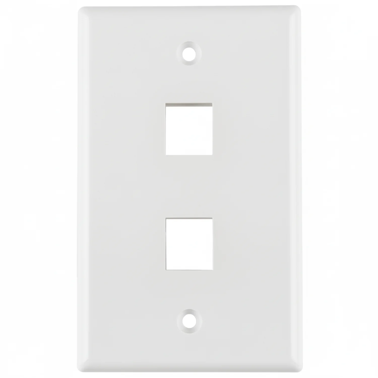 HellermannTyton FPDUAL-W Standard Single Gang 2 Port Faceplate, ABS 94V-0, White, 1/pkg