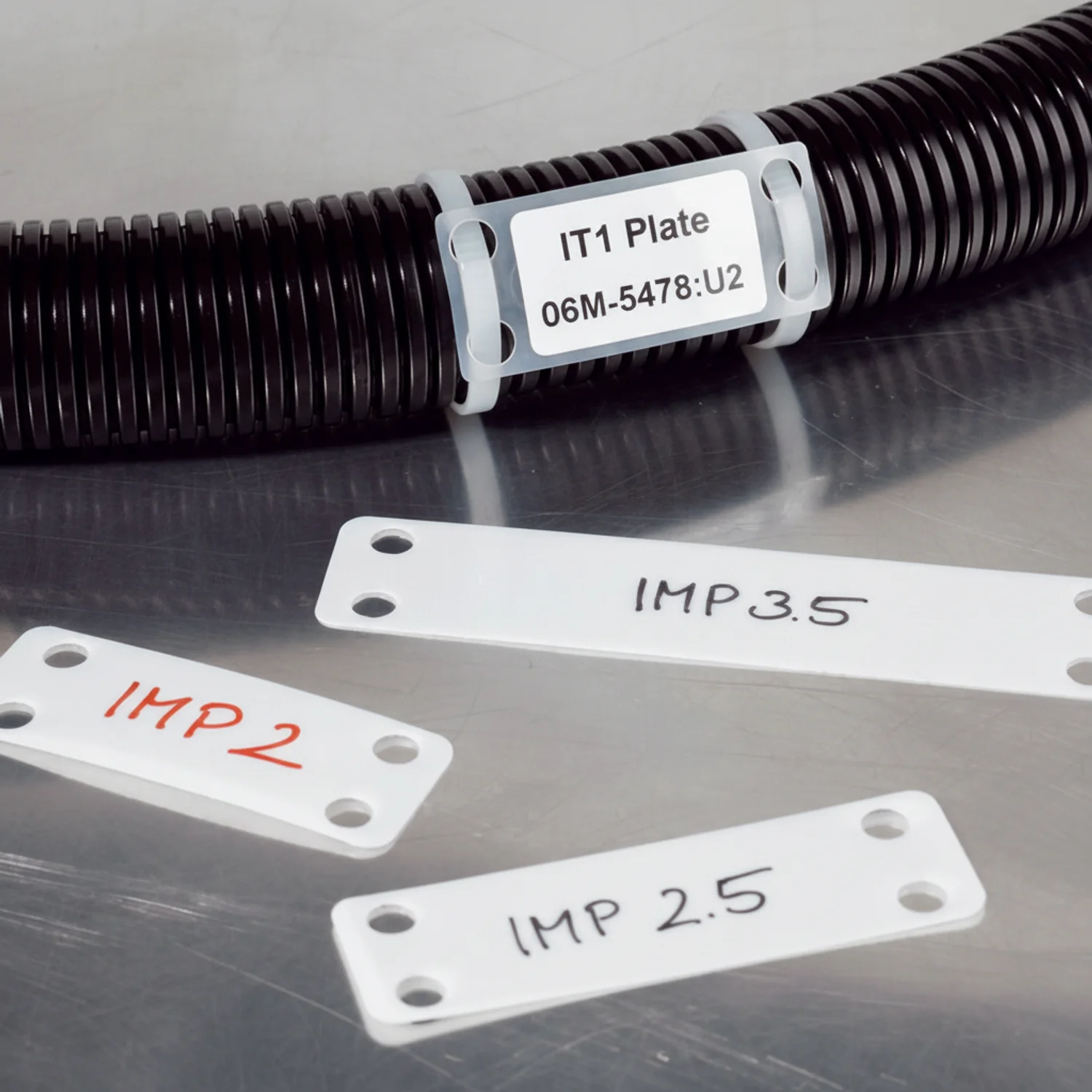 HellermannTyton IMP2.510C2 Identification Marker Plate, 2.5" x .75", Nylon, White, 100/pkg