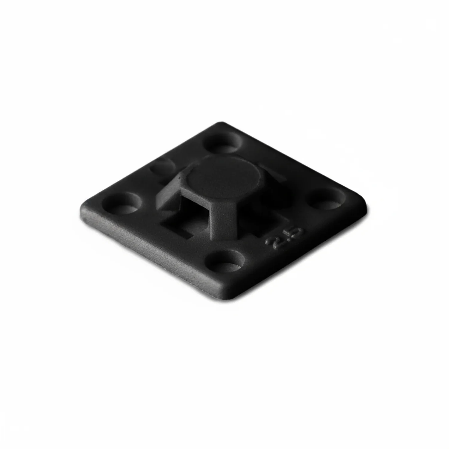 HellermannTyton MB2.5A0M4 Adhesive Cable Tie Mount, .63"x.63", .10" Max Tie Width, Black, 1000/pkg
