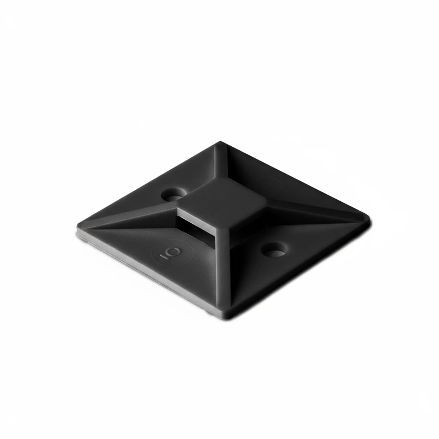 HellermannTyton MB5A0F4 Adhesive Cable Tie Mount, 1.49" x 1.49", .35" Max Tie Width, Black, 250/pkg
