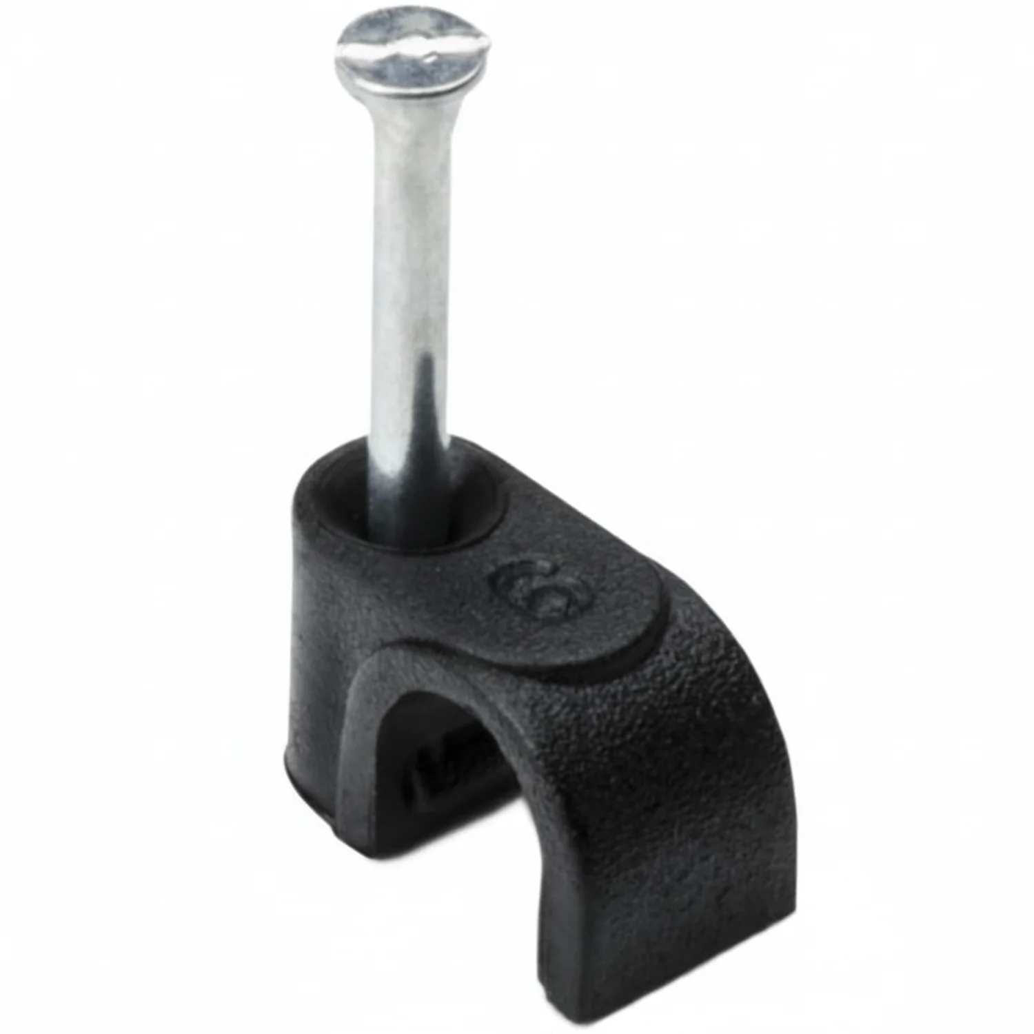 HellermannTyton NC60 Nail Clip, 0.24" Cable Diameter, PP;ST, Black, 100/pkg