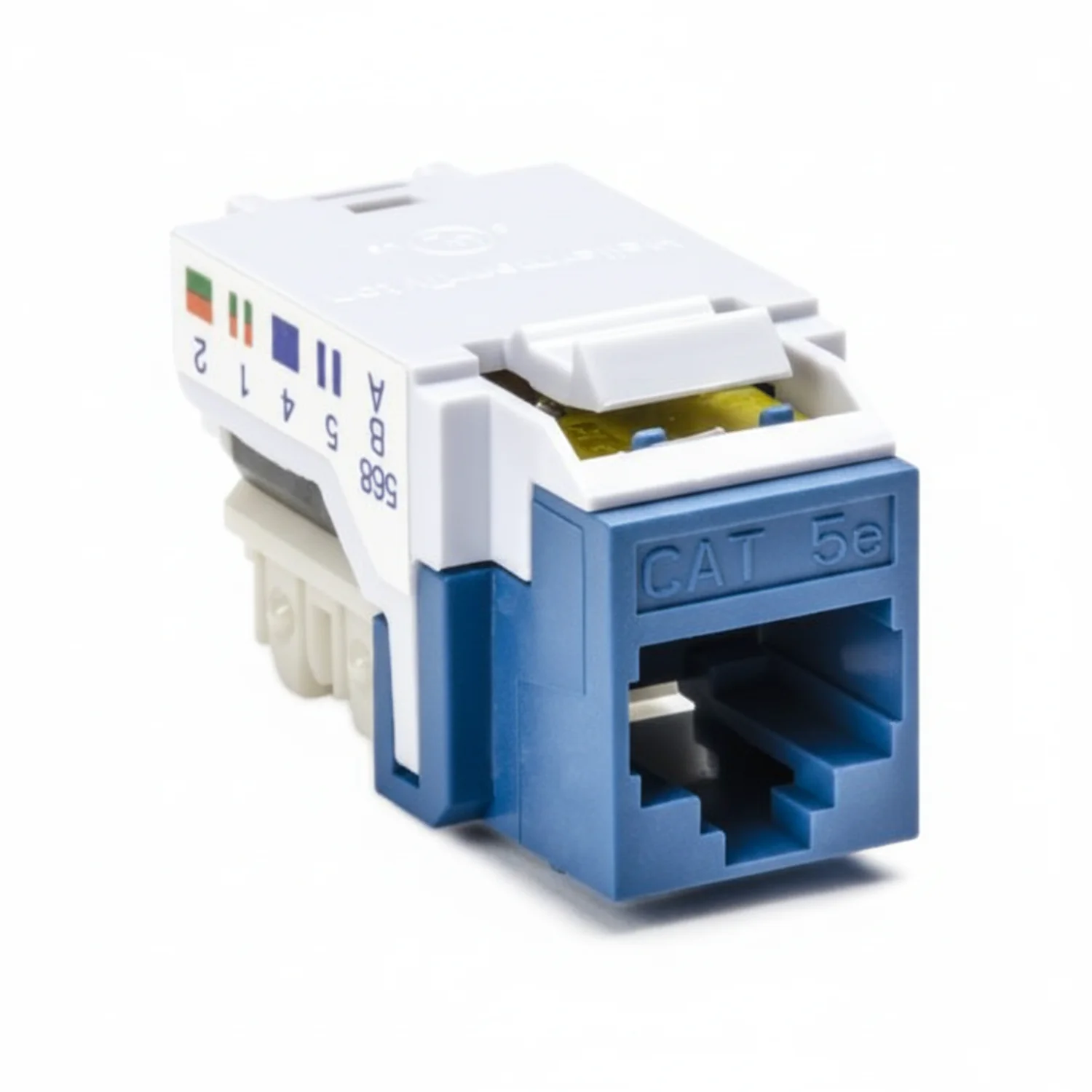 HellermannTyton RJ45FC5EB-BLU Category 5e Modular Keystone Jack Bulk Pack, Plenum Rated, Blue, 50/box