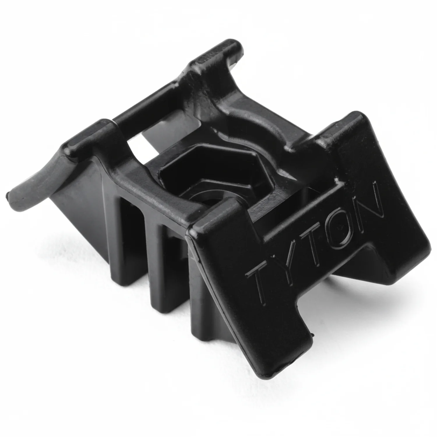 HellermannTyton S2HM250HIRHSH1 2-Way Saddle Mount, 3.5" Max Bundle Diameter, 0.25" Stud Diameter, PA66HIRHSUV, Black, 500/pkg