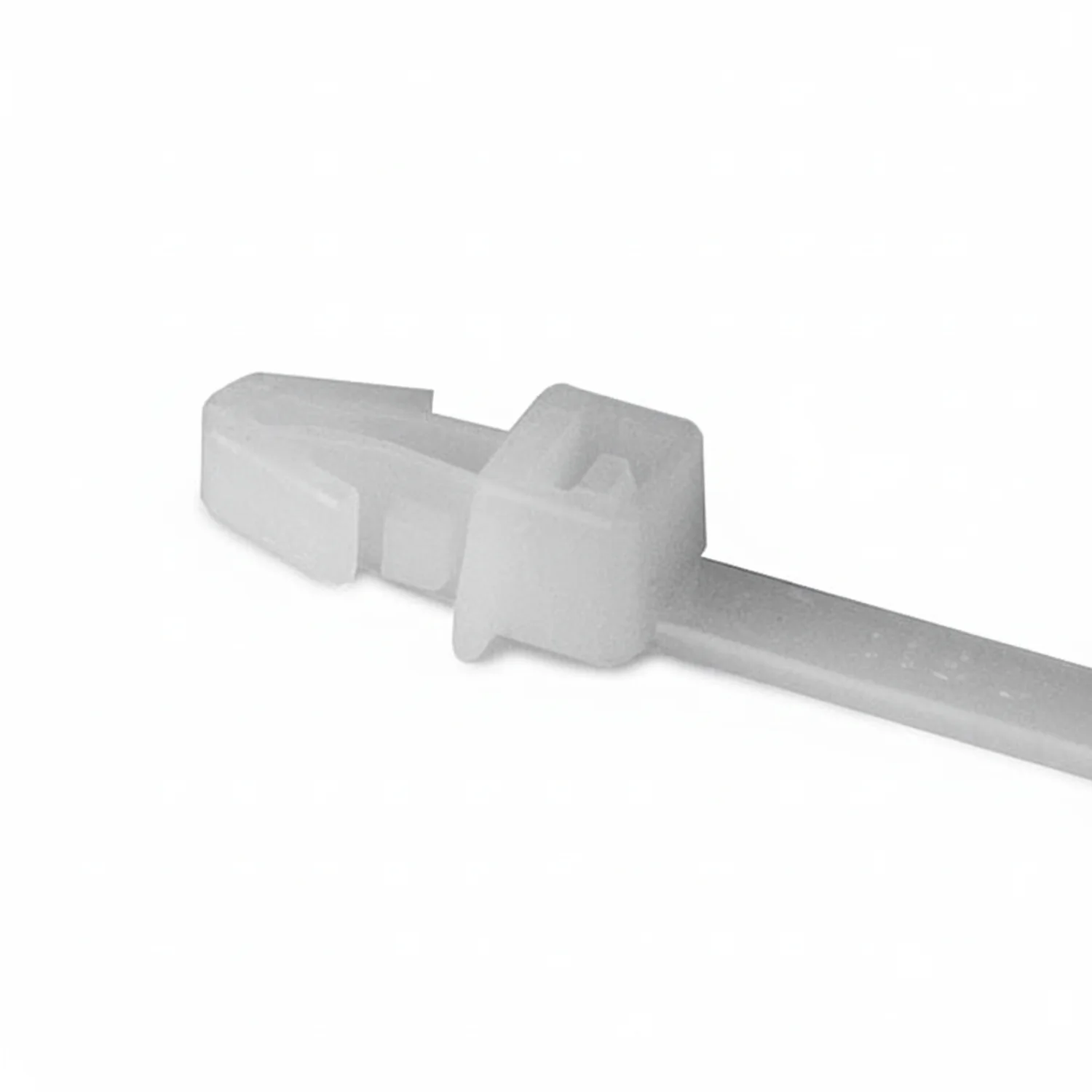 HellermannTyton T30RSF9C2 Arrowhead Push-Mount Cable Tie, 6.3"L, 30lb, 0.04"–0.09" Panel Thickness, PA66, Natural, 100/pkg