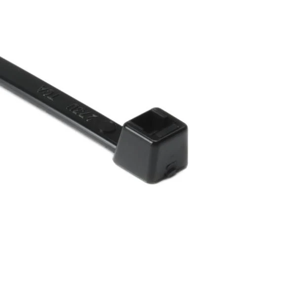 HellermannTyton T50I0UVM4 UV Resistant Cable Tie, 12" Long, UL Rated, 50lb Tensile Strength, PA66UV, Black, 1000/pkg