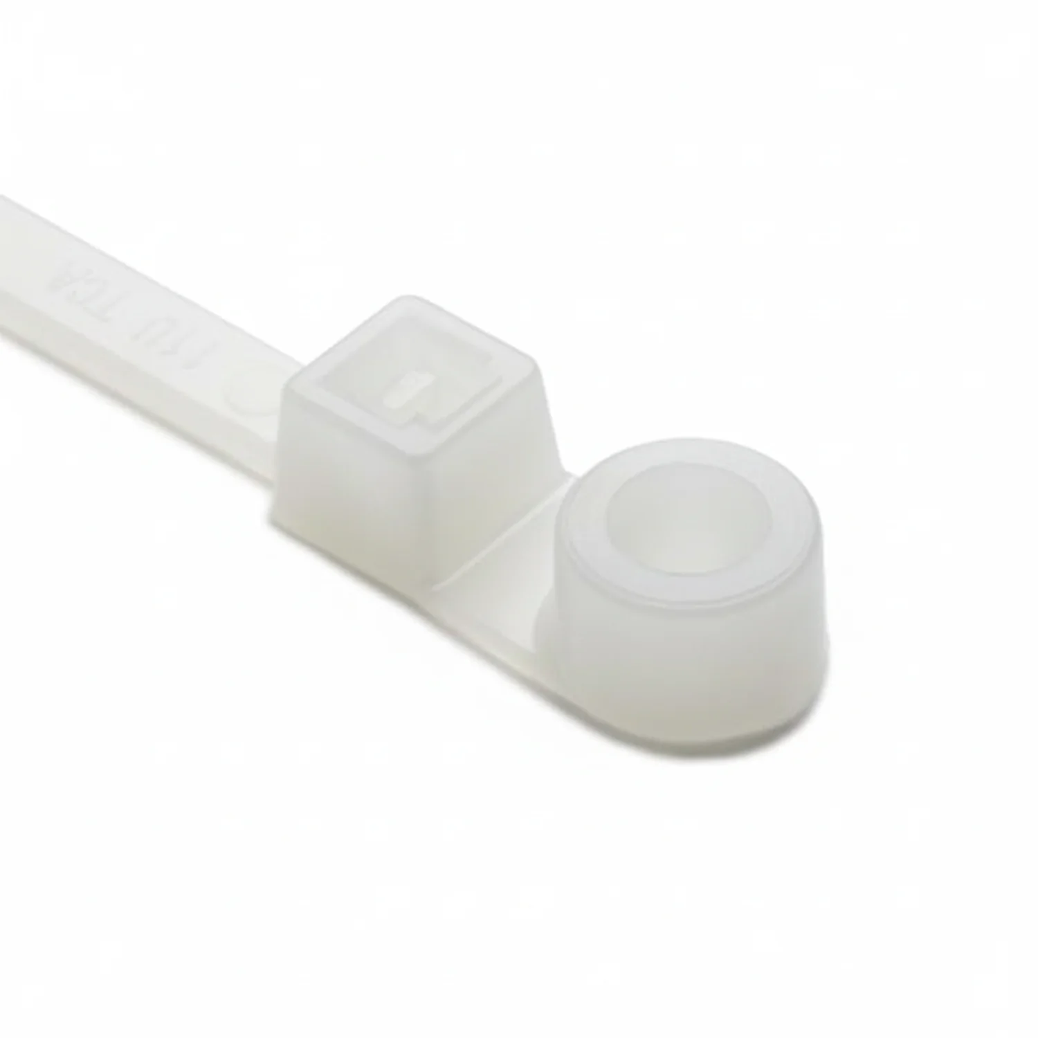 HellermannTyton T50MI9M4 Screw-Mount Cable Tie, 12.4" Long, #10 Screw, 3.4" Max Bundle Dia, 50lb, PA66, Natural, 1000/pkg