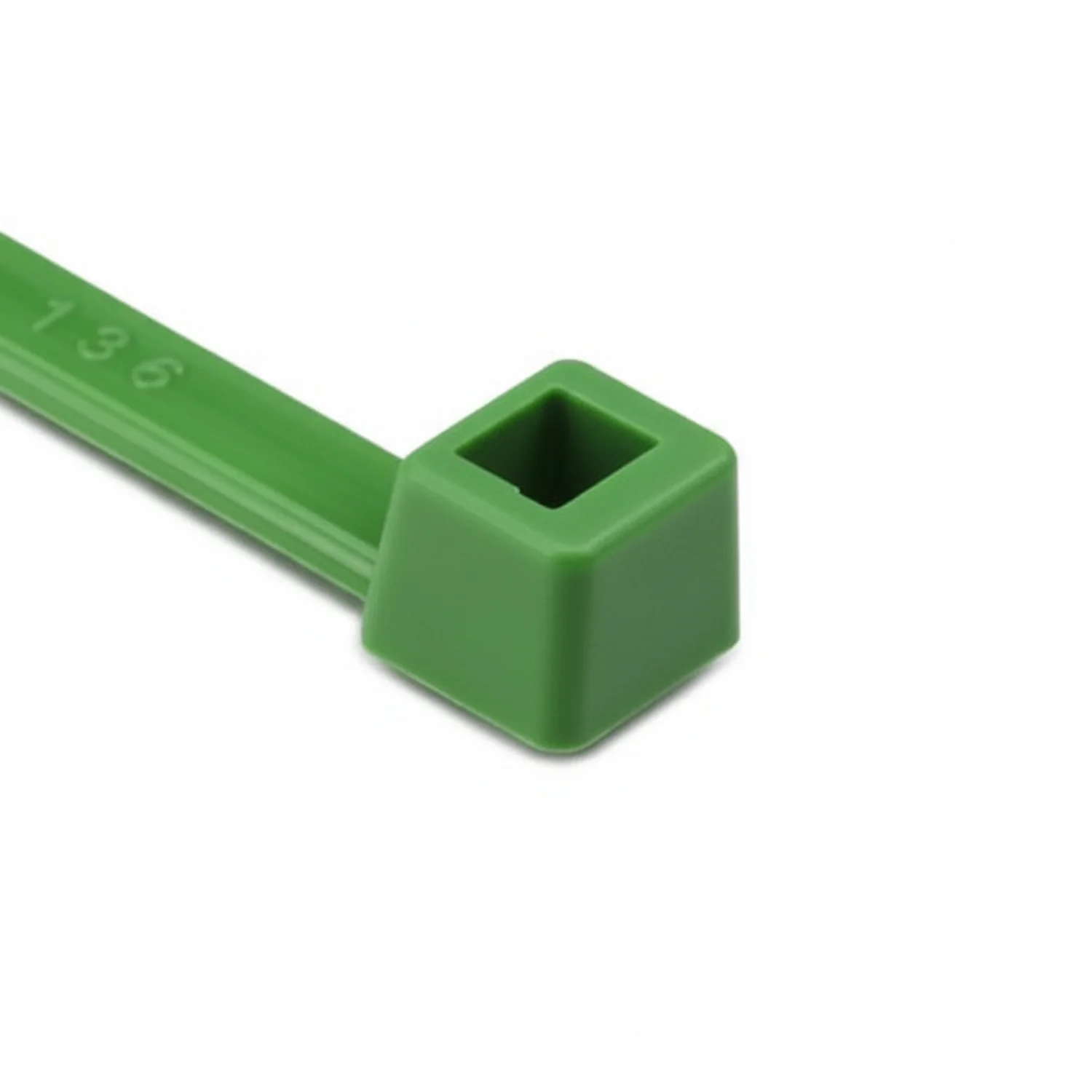 HellermannTyton T50R5C2 Standard Cable Tie, 8" Long, UL Rated, 50lb Tensile Strength, PA66, Green, 100/pkg