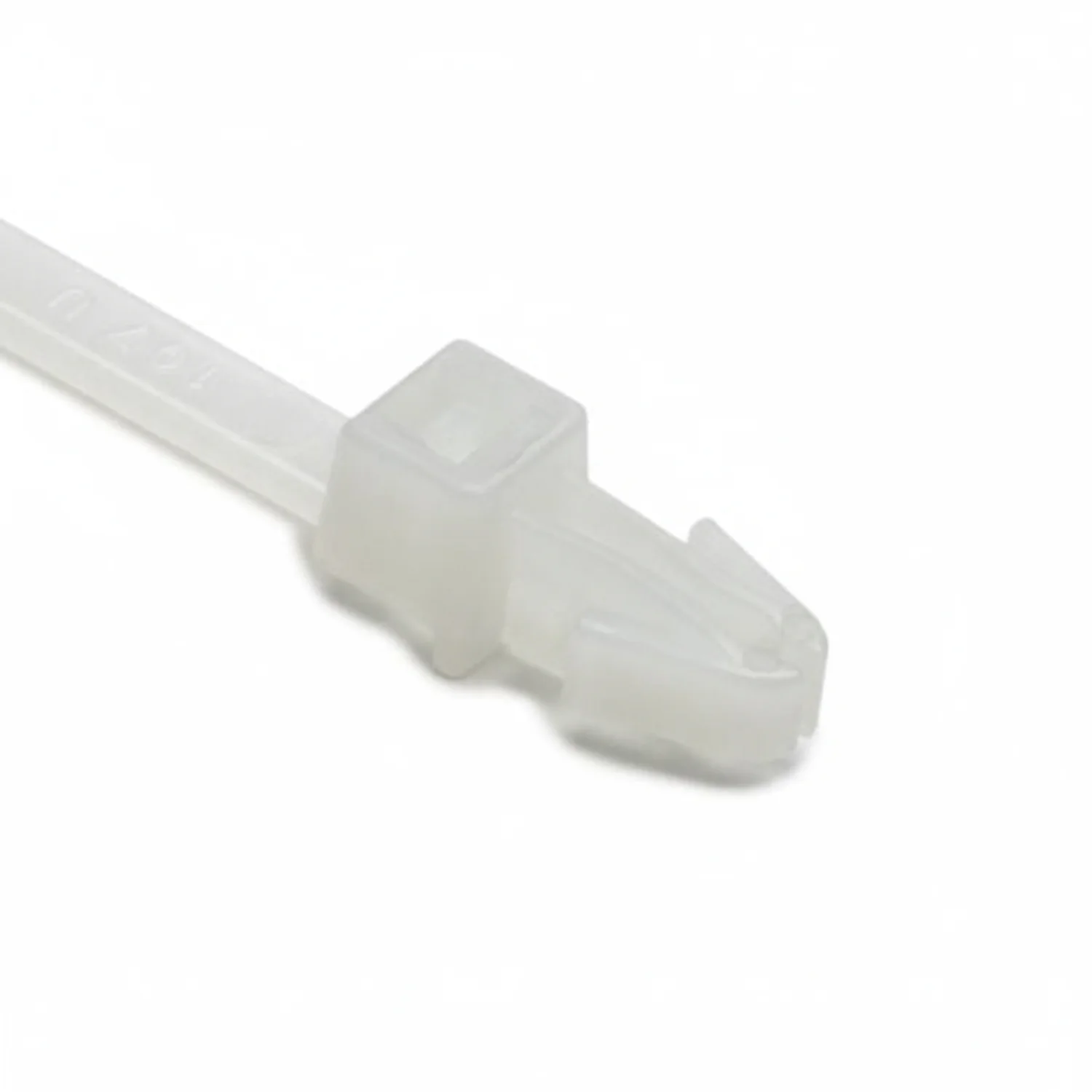 HellermannTyton T50RSF9C2 Arrowhead Push-Mount Cable Tie, 8.3"L, 50lb, 0.04"–0.14" Panel Thickness, PA66, Natural, 100/pkg
