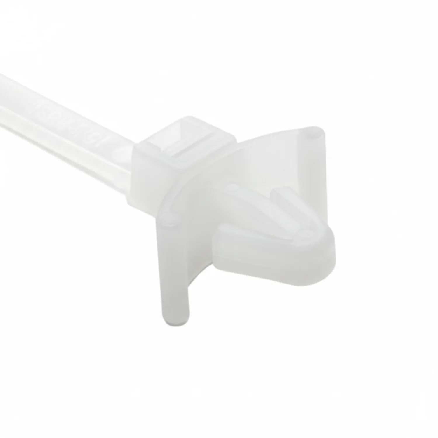 HellermannTyton T50SL7.NN6P Arrowhead Push-Mount Cable Tie, 6.5"L, 50lb, 0.03"–0.10" Panel Thickness, PA66, Natural, 500/bag