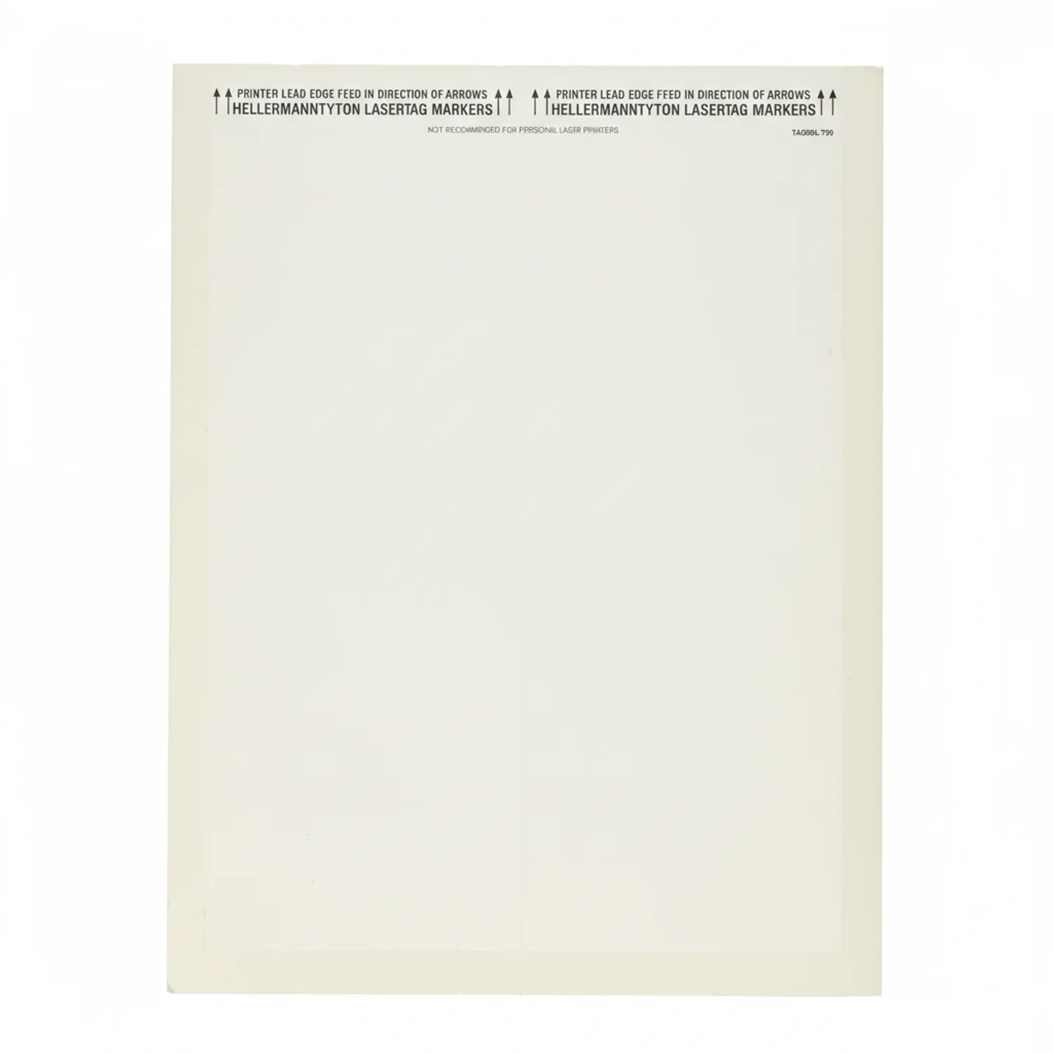 HellermannTyton TAG68L-789 Laser Tag Label, 3.8" x .275", 70 Per sheet, PET, White, 2500/pkg