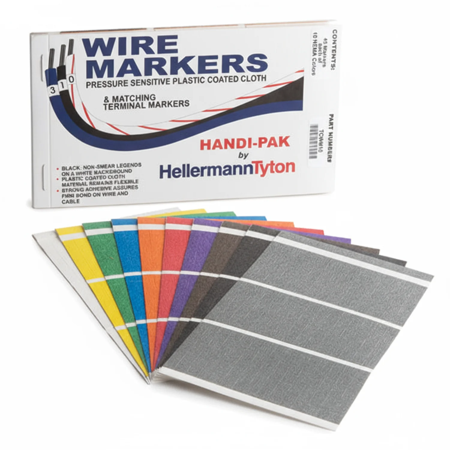 HellermannTyton TCWM10 Handi-Pak Marker Booklet, (45) 10 NEMA Colors, 1/pkg