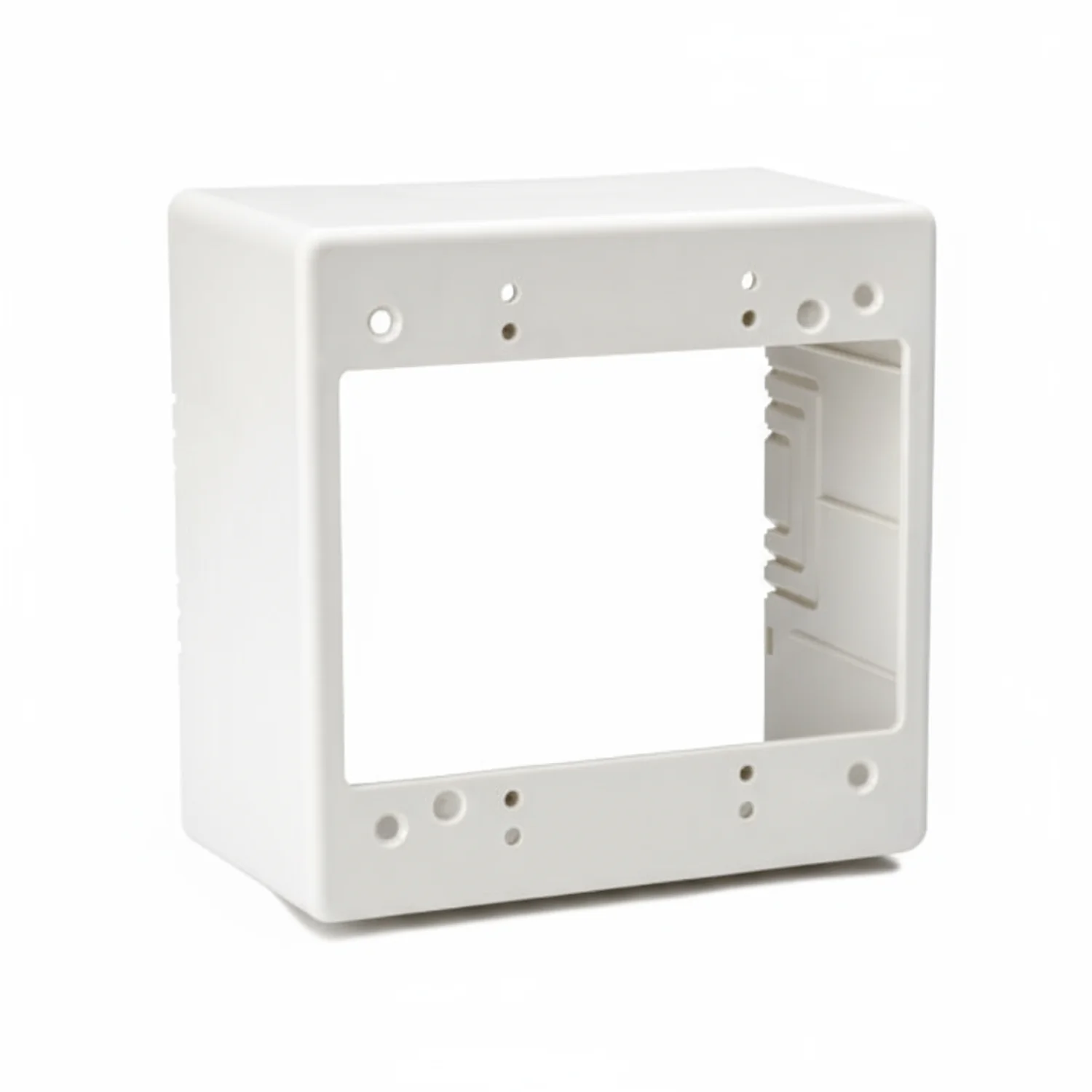 HellermannTyton TSRFW-JBD2 Dual Gang Junction Box, 2.77" Deep, PVC, Office White, 1/bag