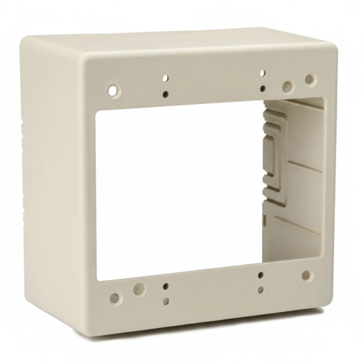 HellermannTyton TSRPI-JBD2 Dual Gang Junction Box, 2.77" Deep, PVC, Ivory, 1/bag