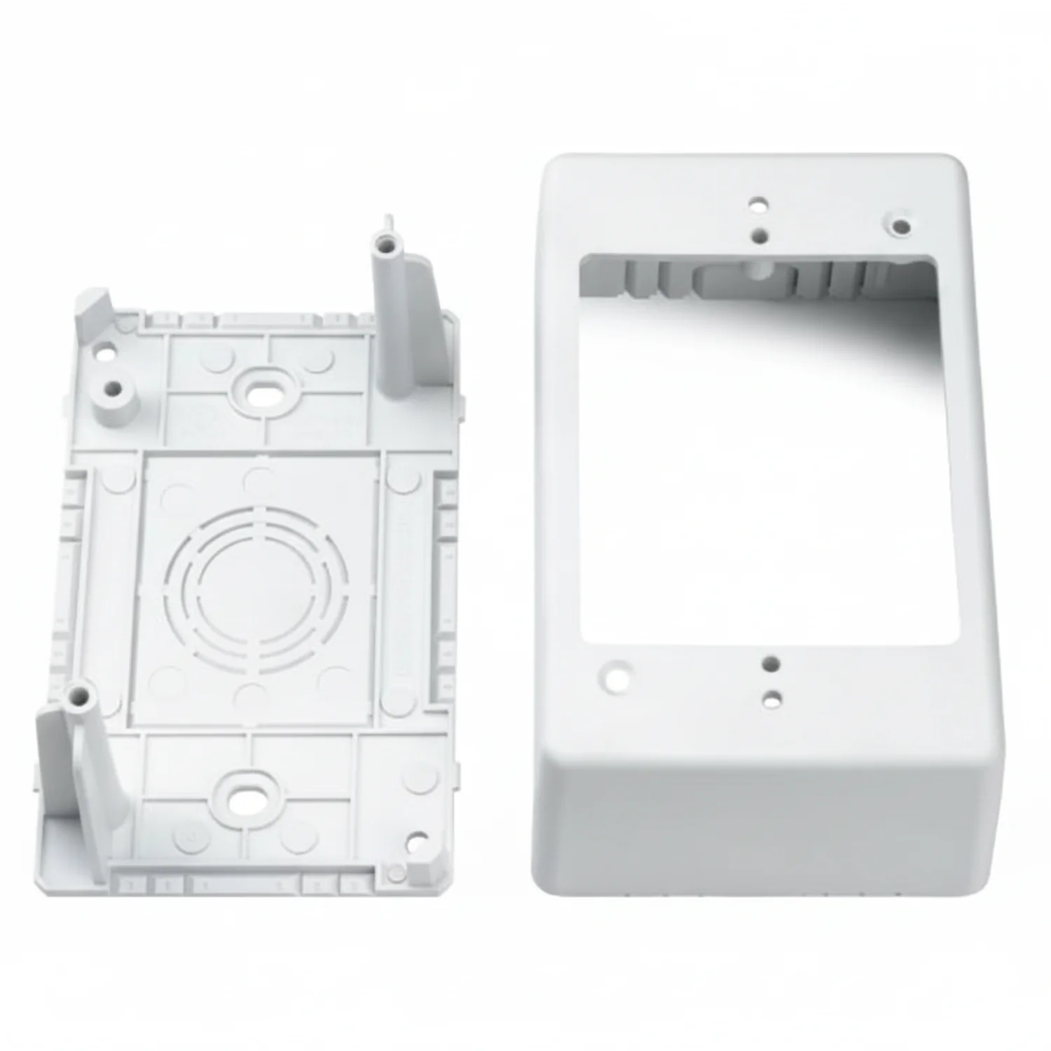HellermannTyton TSRPW-JB2 Single Gang Junction Box, 2.77" Deep, PVC, White, 1/bag
