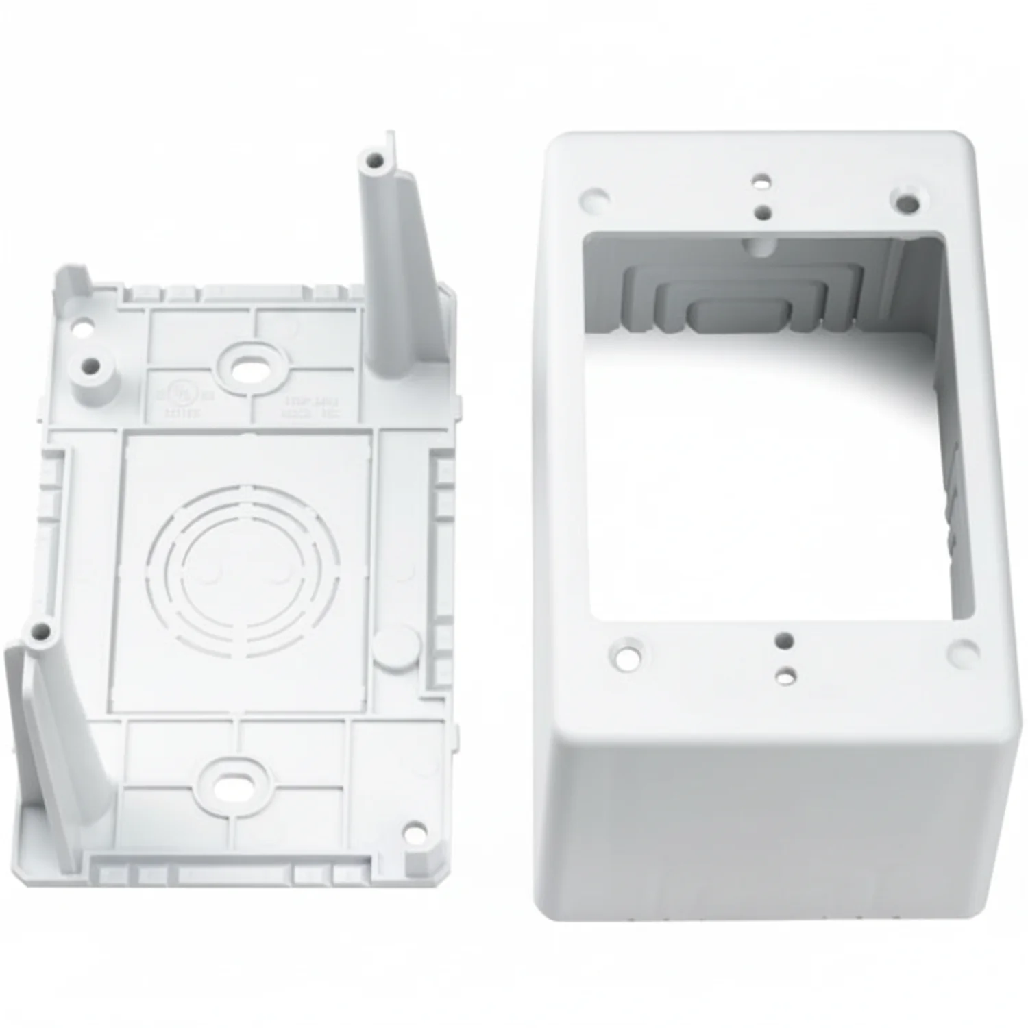 HellermannTyton TSRPW-JB3 Single Gang Junction Box, 2.77" Deep, PVC, White, 1/bag