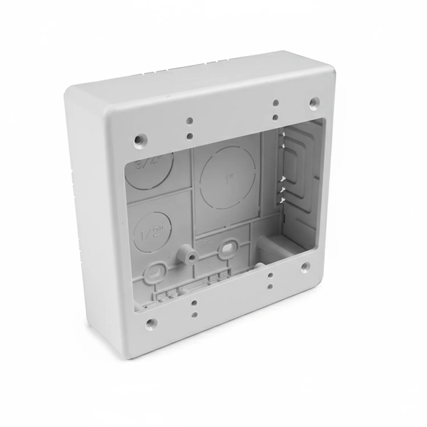 HellermannTyton TSRPW-JBD Dual Gang Junction Box, 1-1/2" Deep, PVC, White, 1/bag