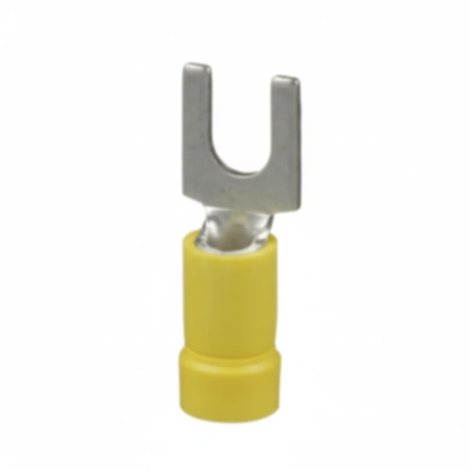 Pan-Term® PV10-10F-L Fork Terminal, Yellow, Vinyl, 10-14 AWG, #10 Stud, PK50 - Image 2