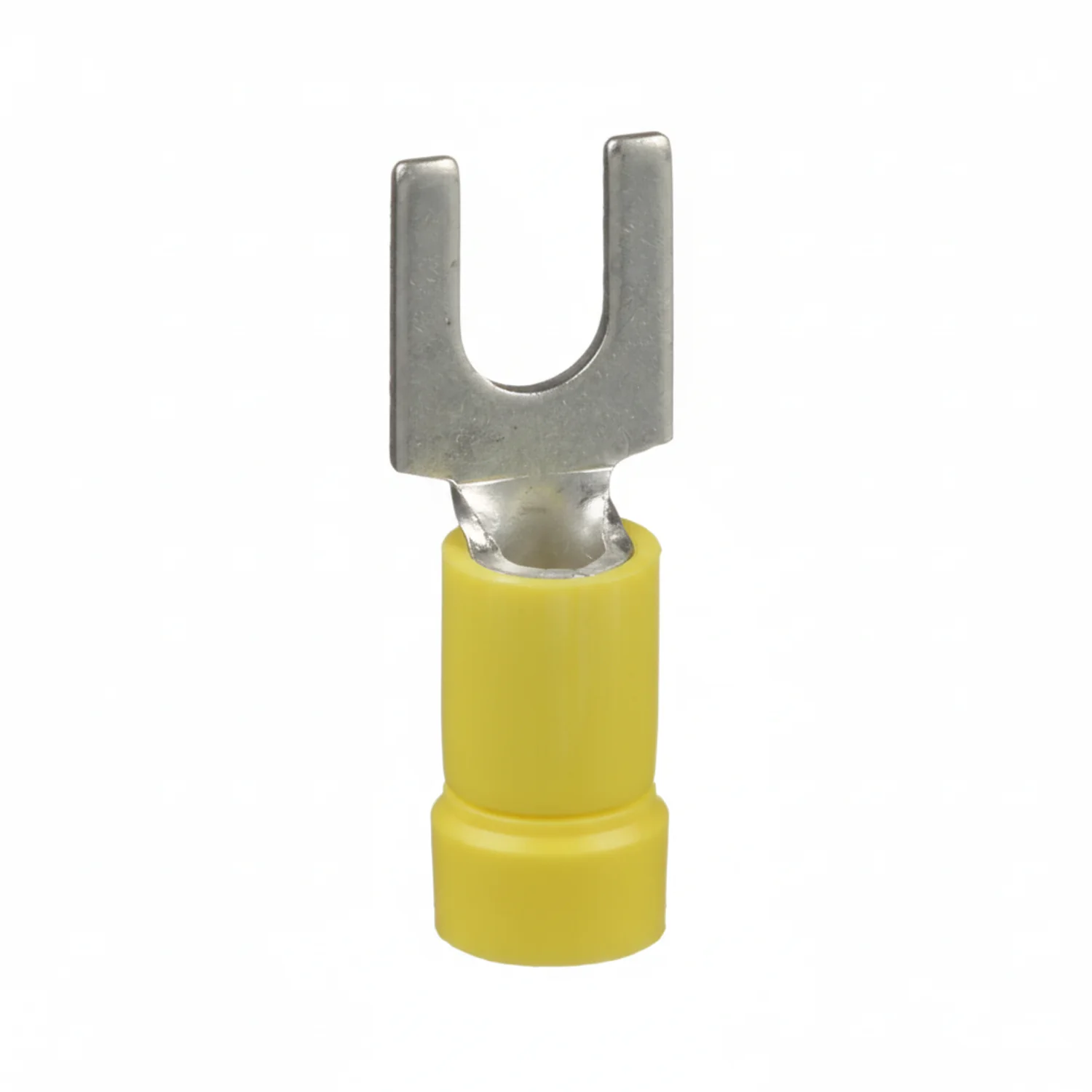 Pan-Term® PV10-10F-L Fork Terminal, Yellow, Vinyl, 10-14 AWG, #10 Stud, PK50 - Image 3