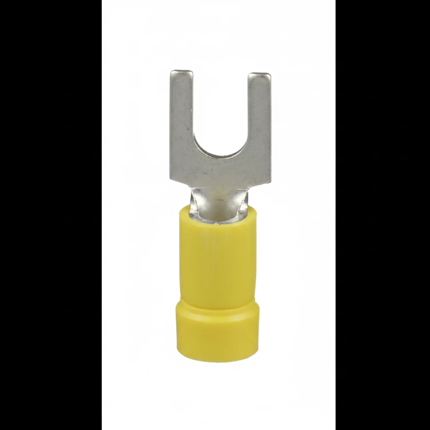 Pan-Term® PV10-10F-L Fork Terminal, Yellow, Vinyl, 10-14 AWG, #10 Stud, PK50 - Image 4