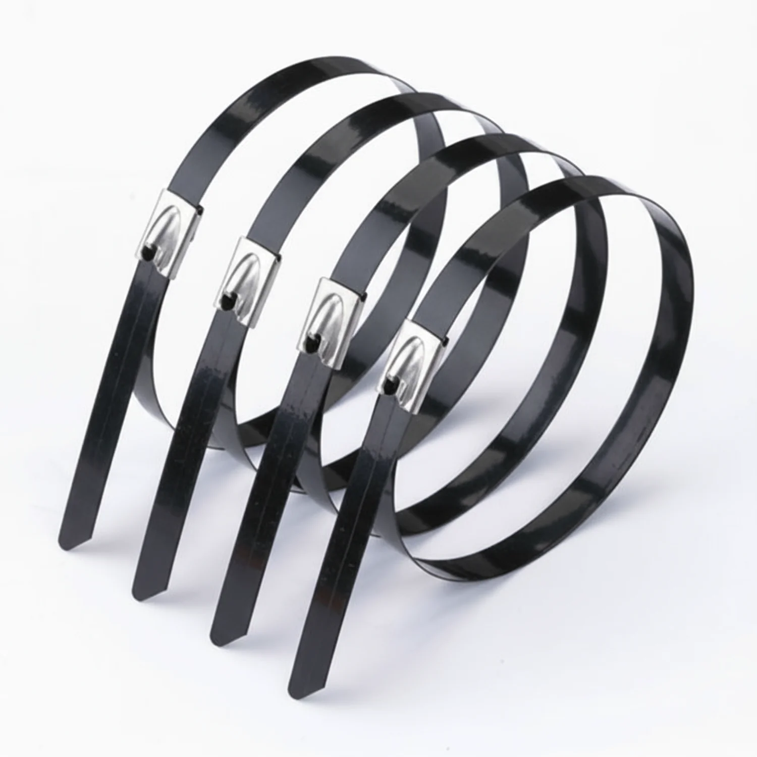 Panduit 14" 250lb Fully Coated Black Polyester 316 Pan-Steel Stainless Steel Cable Ties / Zip Ties 50/bag Part #MLTFC4H-LP316 - Image 2