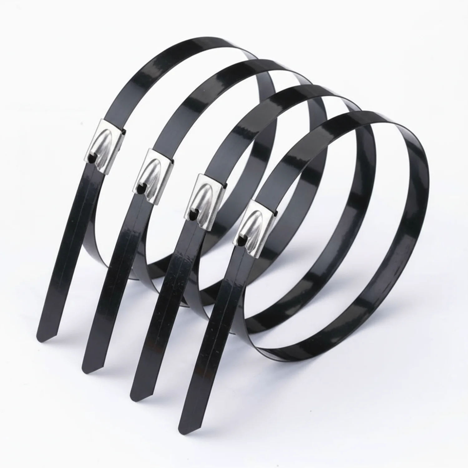 Panduit 14" 250lb Fully Coated Green Polyester 316 Pan-Steel Stainless Steel Cable Ties / Zip Ties 50/bag Part #MLTFC4H-LP316GR - Image 2